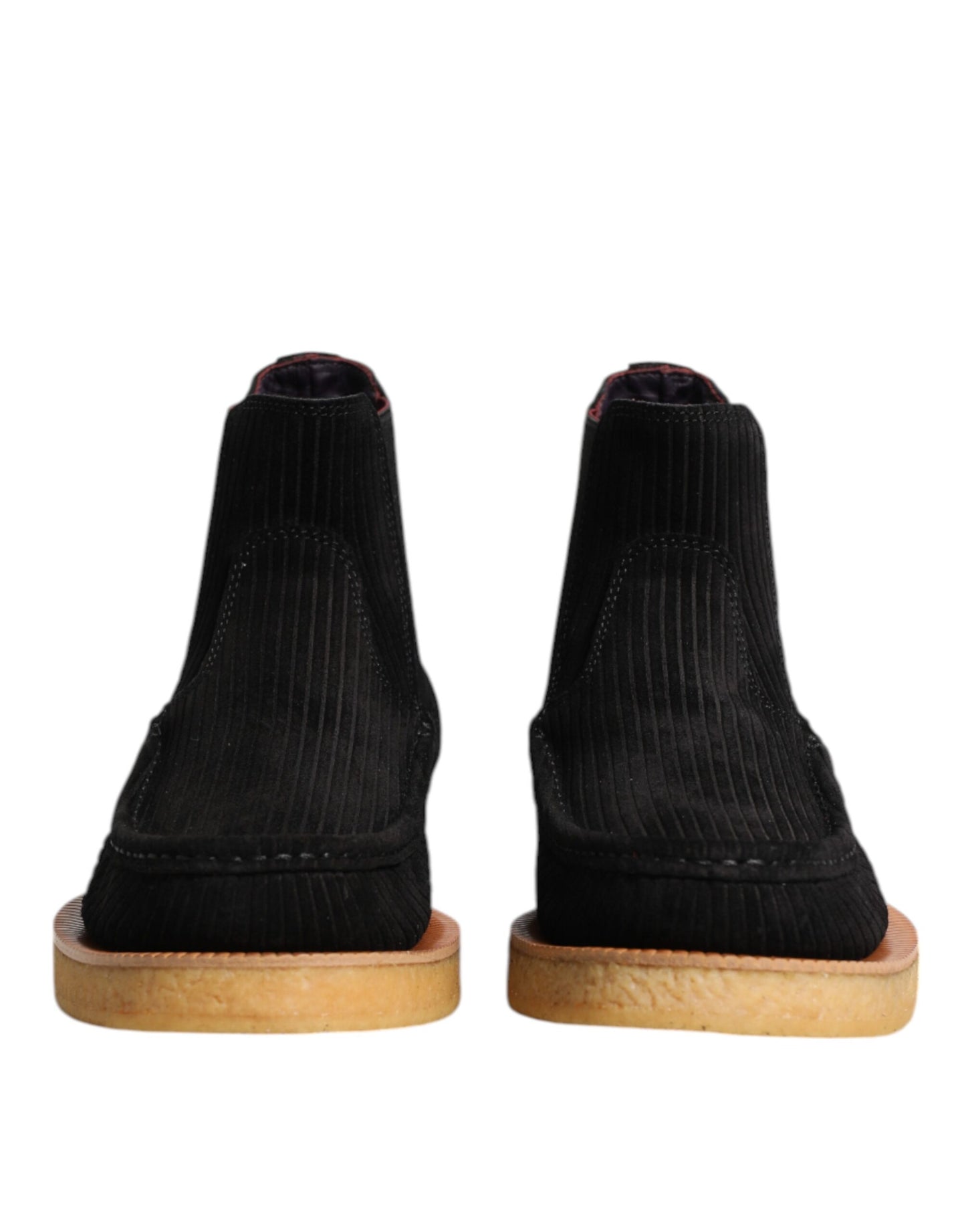 Dolce & Gabbana – Schwarze Slipper-Stiefeletten aus Kalbswildleder