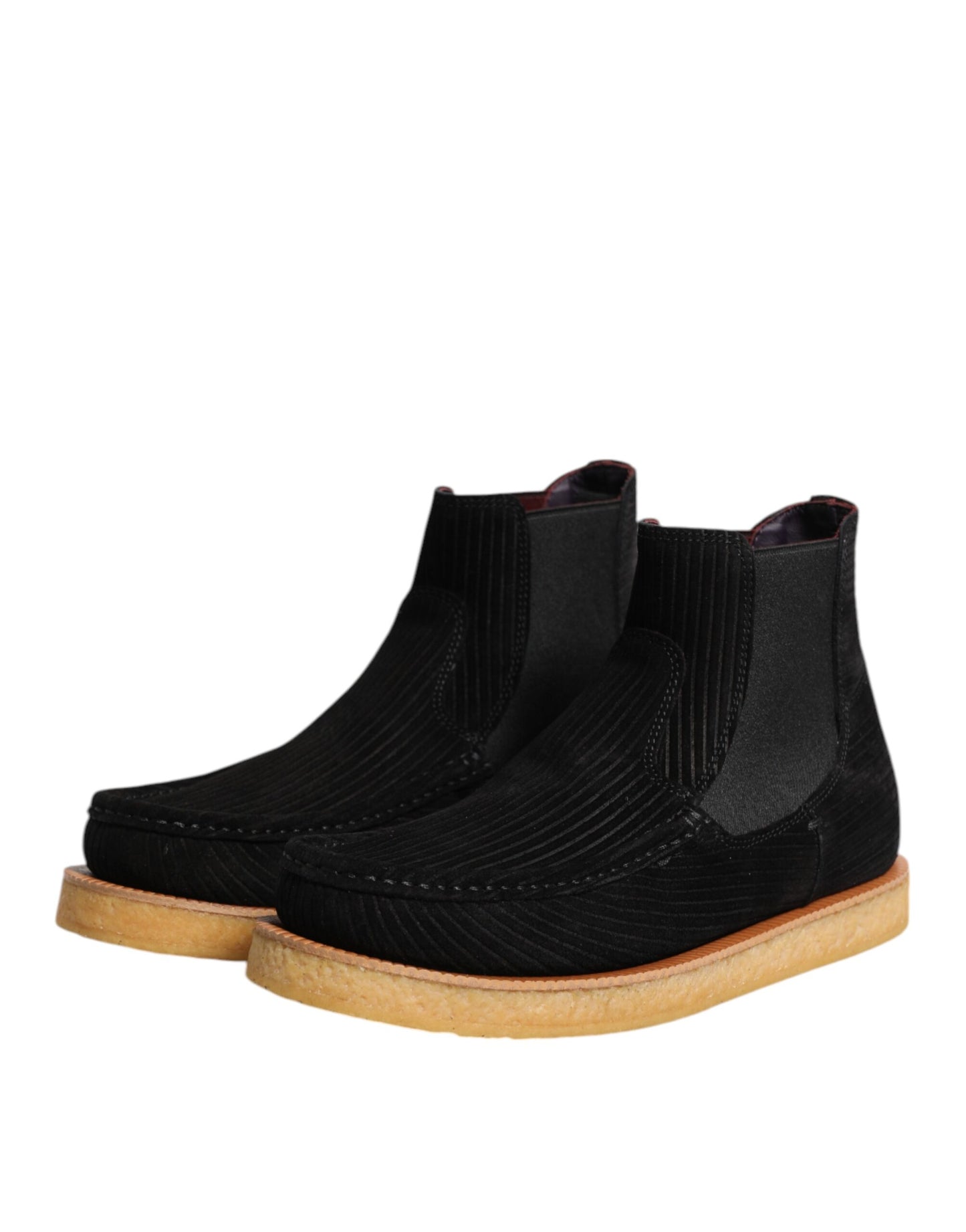 Dolce & Gabbana – Schwarze Slipper-Stiefeletten aus Kalbswildleder