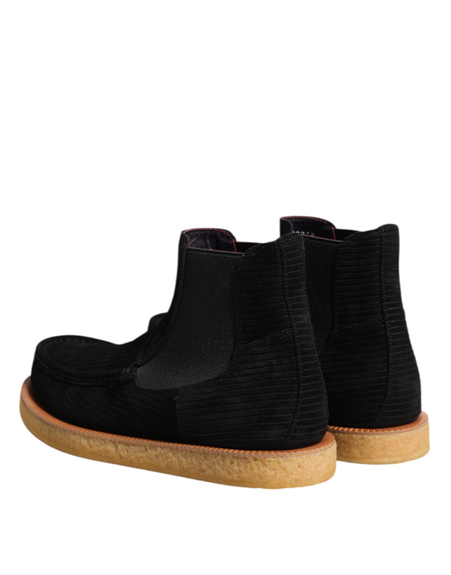 Dolce & Gabbana – Schwarze Slipper-Stiefeletten aus Kalbswildleder