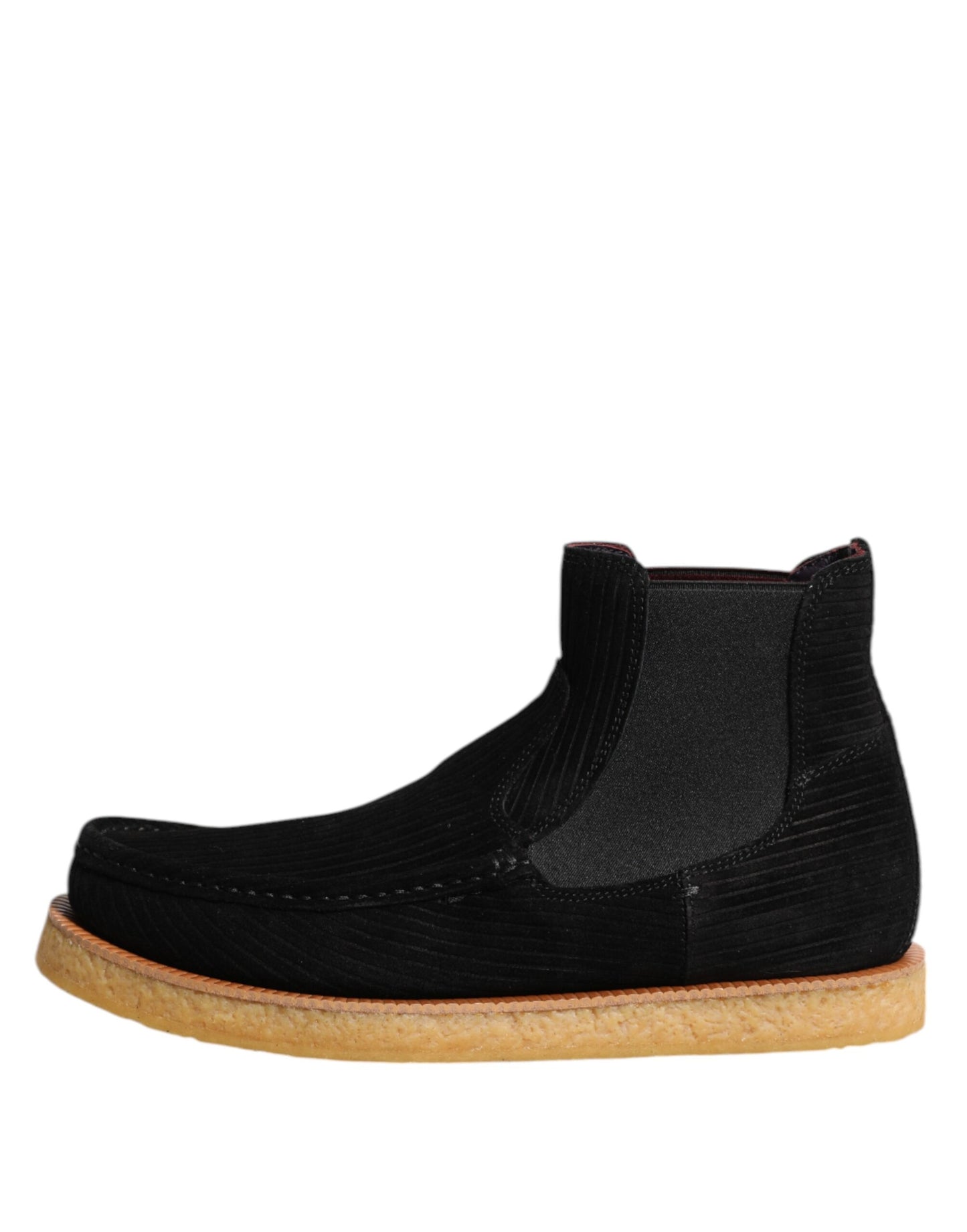 Dolce & Gabbana – Schwarze Slipper-Stiefeletten aus Kalbswildleder