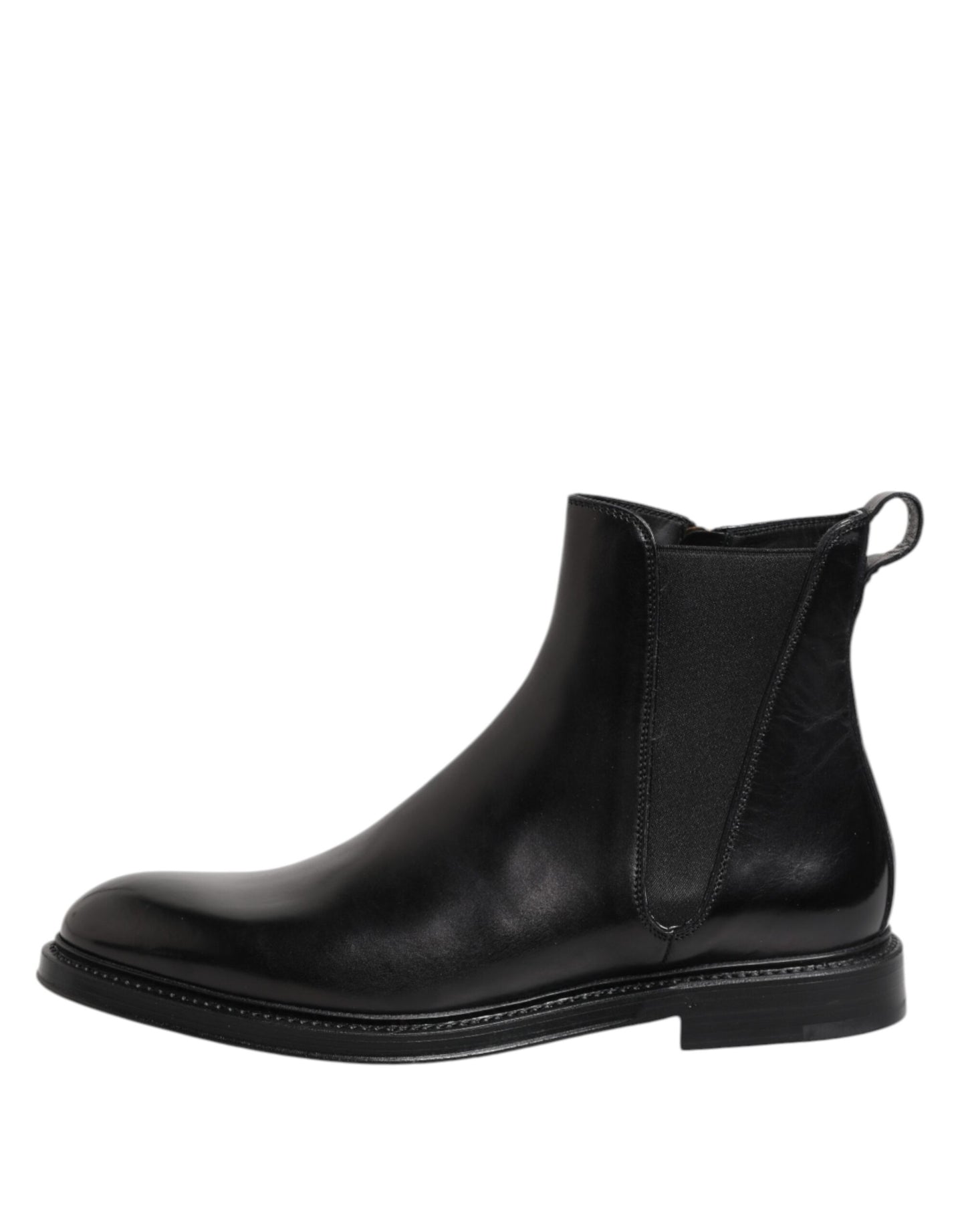 Dolce & Gabbana – Schwarze Chelsea-Stiefel aus Leder mit mittlerer Wade