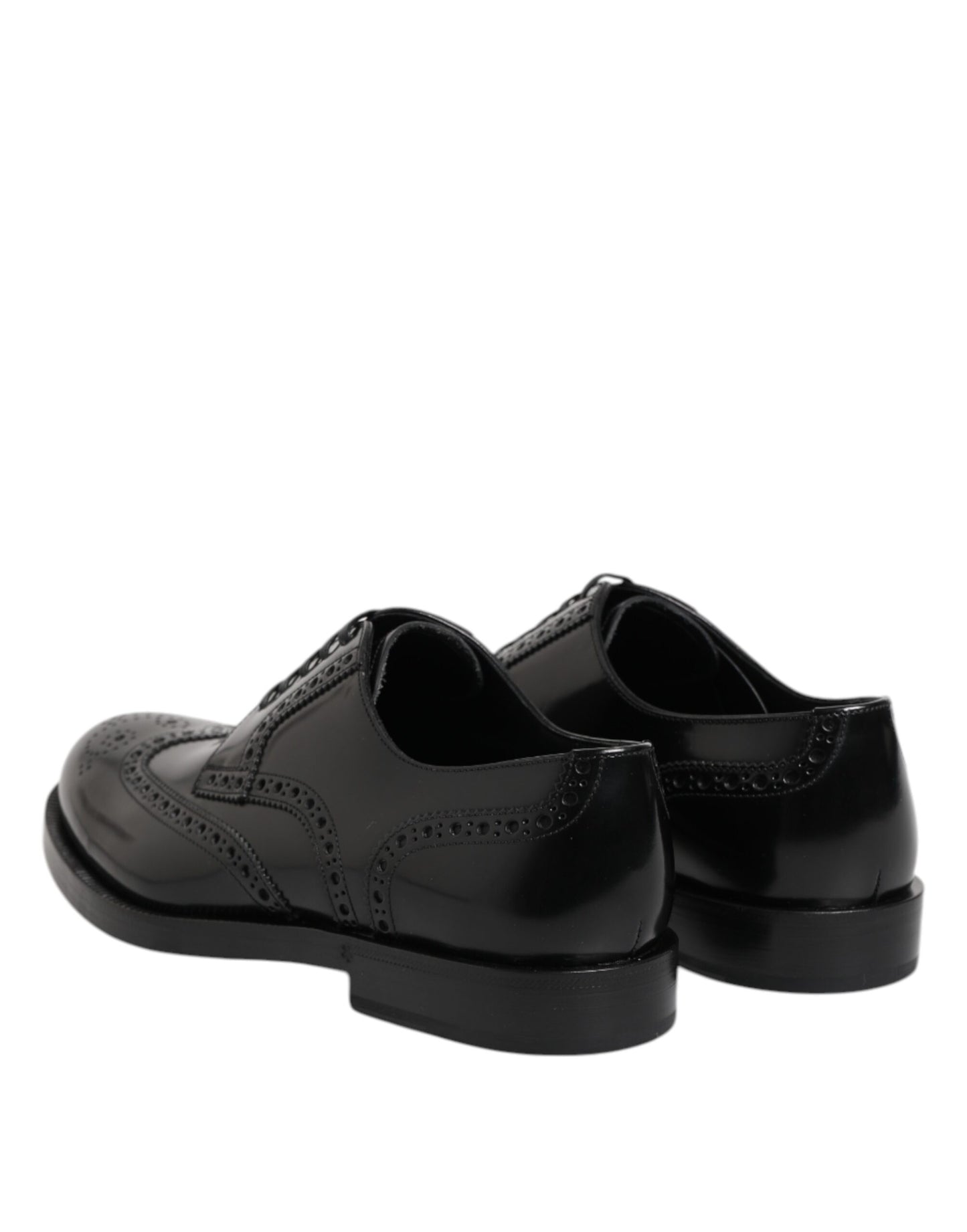 Dolce & Gabbana – Formelle Derby-Schuhe aus schwarzem Leder mit Flügelkappe