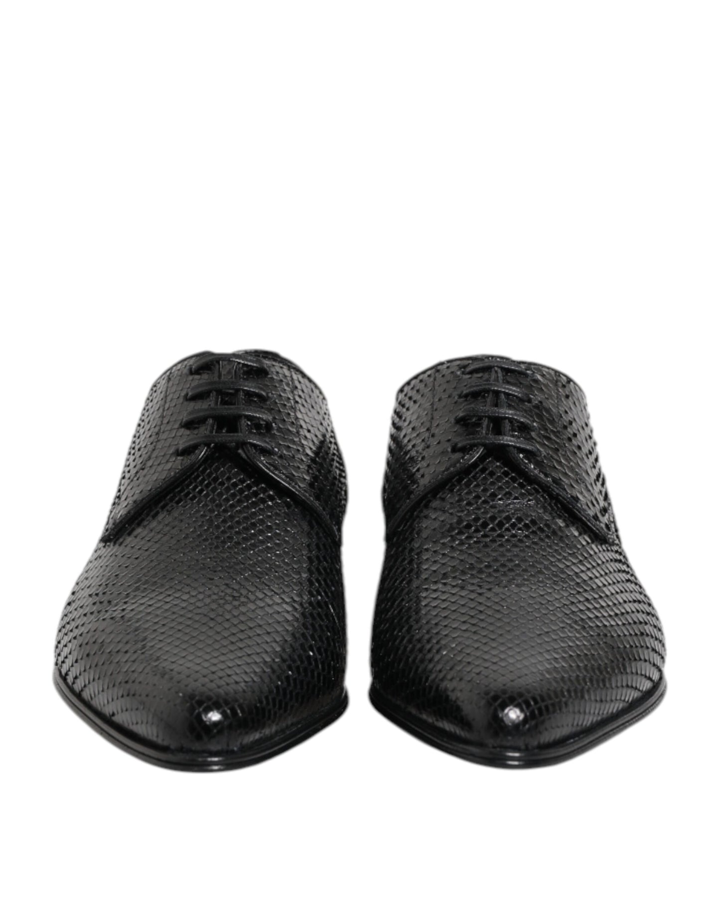 Dolce & Gabbana – Derby-Schnürschuhe aus exotischem Leder in Schwarz