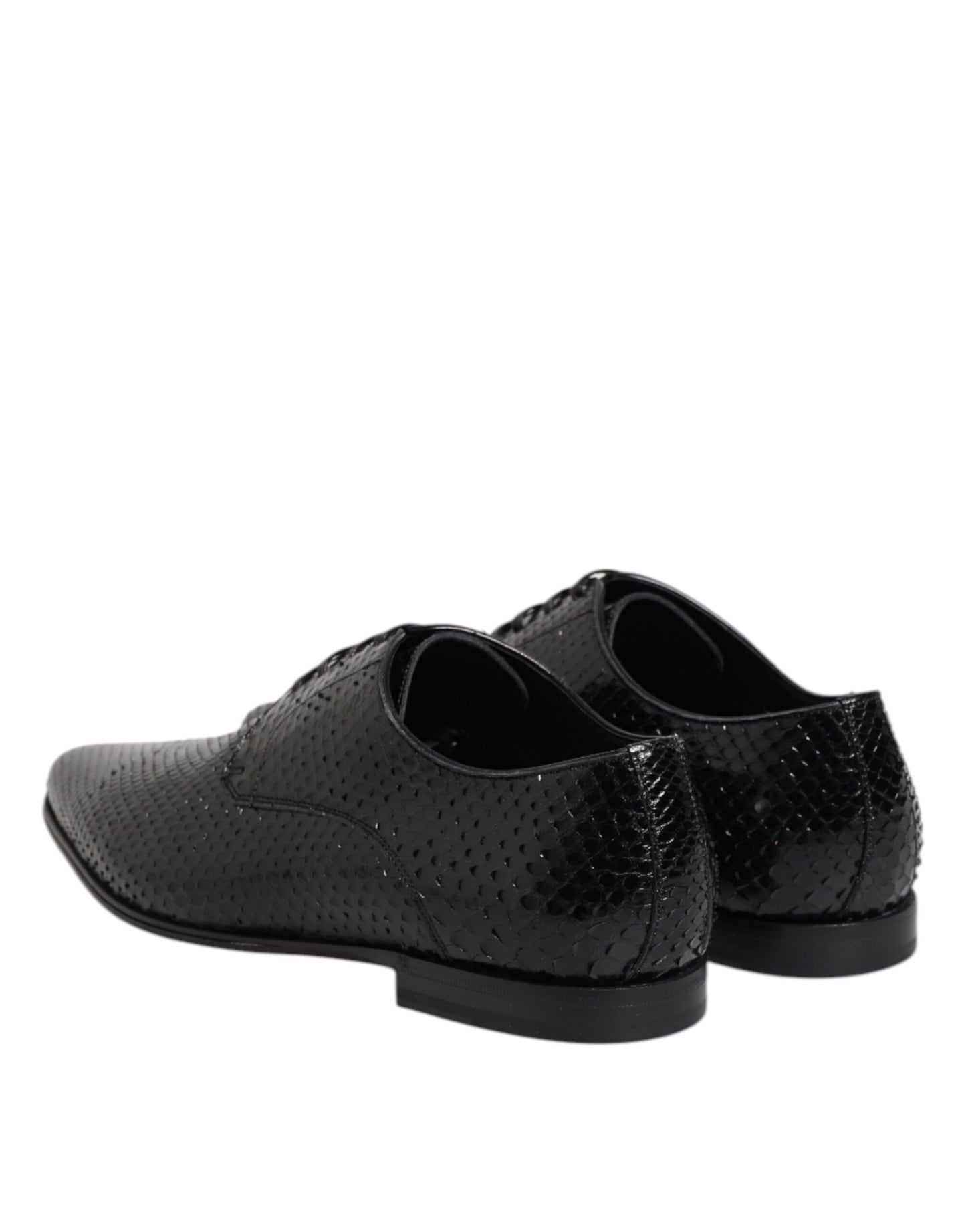 Dolce & Gabbana – Derby-Schnürschuhe aus exotischem Leder in Schwarz
