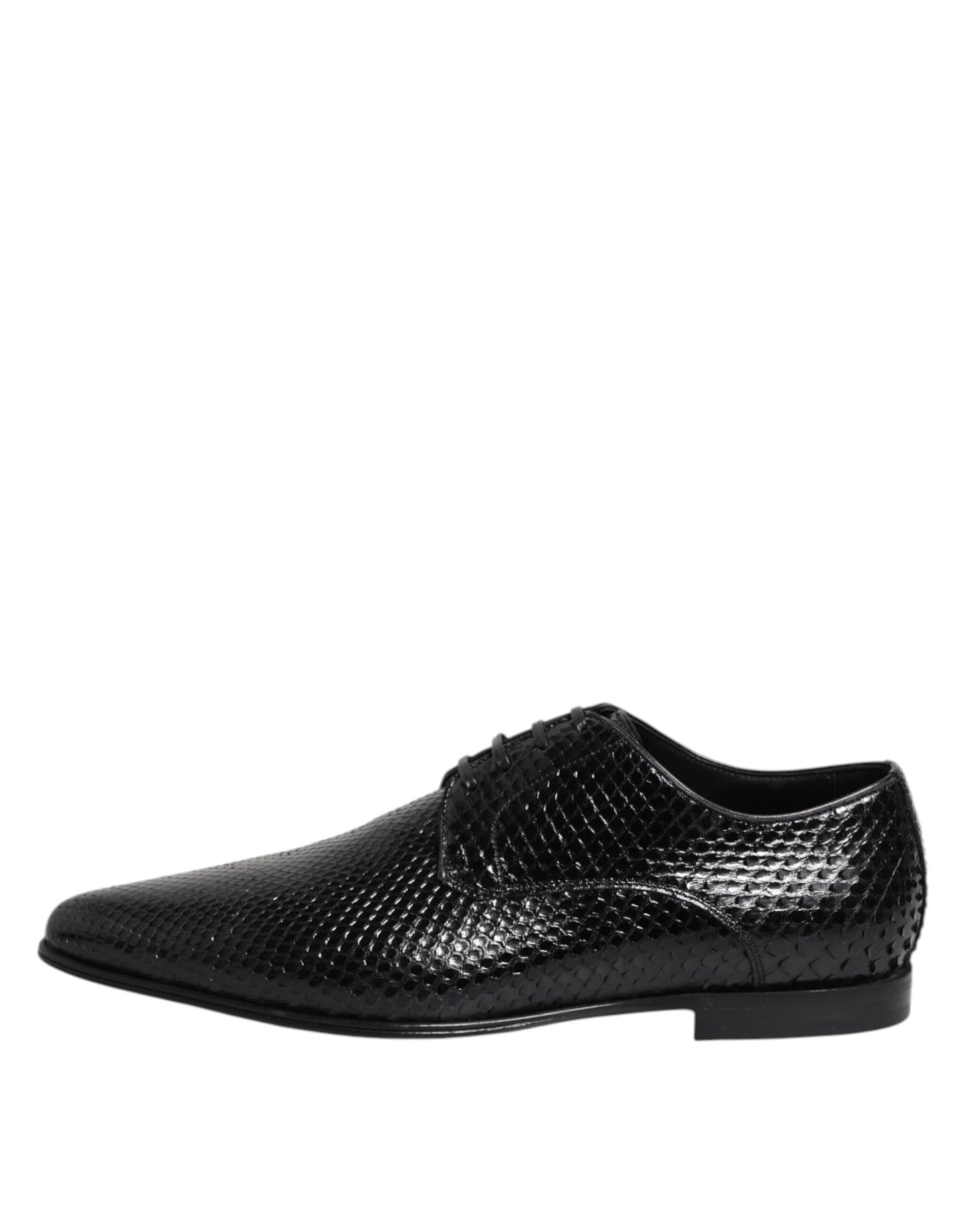 Dolce & Gabbana – Derby-Schnürschuhe aus exotischem Leder in Schwarz