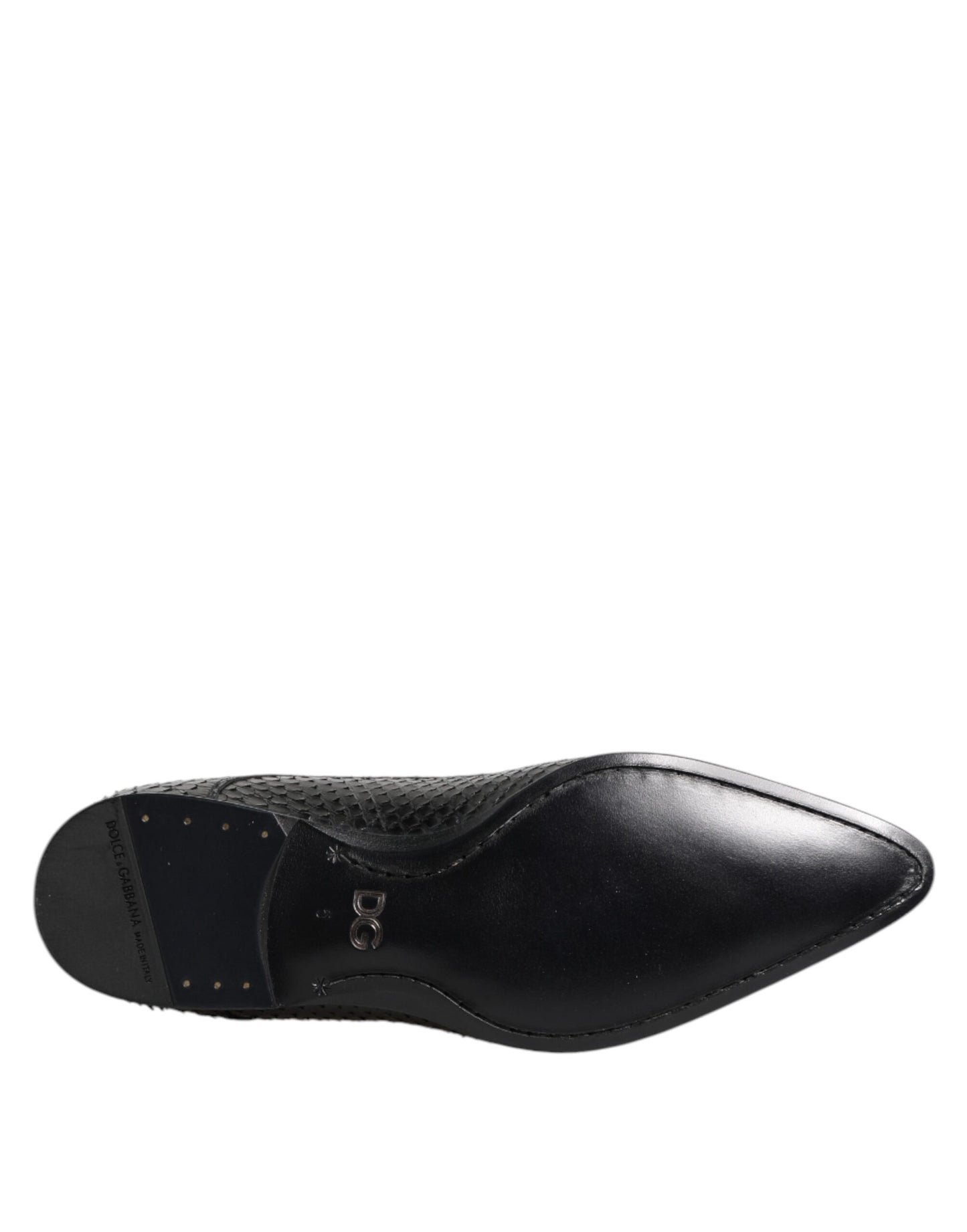 Dolce & Gabbana – Derby-Schnürschuhe aus exotischem Leder in Schwarz