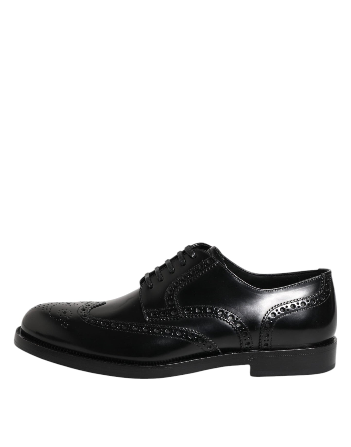 Dolce & Gabbana – Formelle Derby-Schuhe aus schwarzem Leder mit Flügelkappe