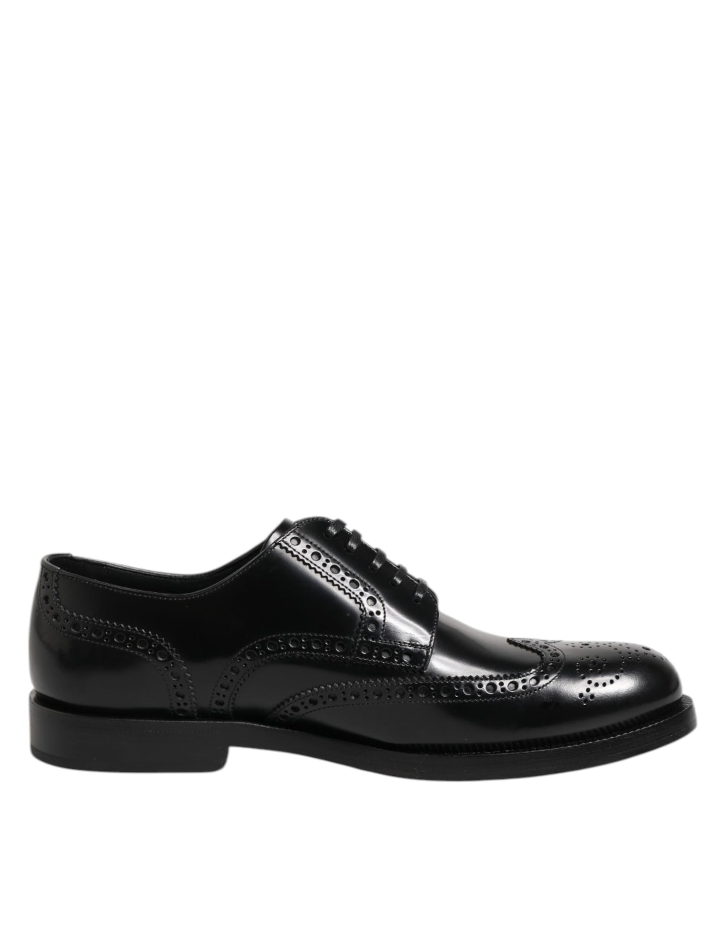 Dolce & Gabbana – Formelle Derby-Schuhe aus schwarzem Leder mit Flügelkappe