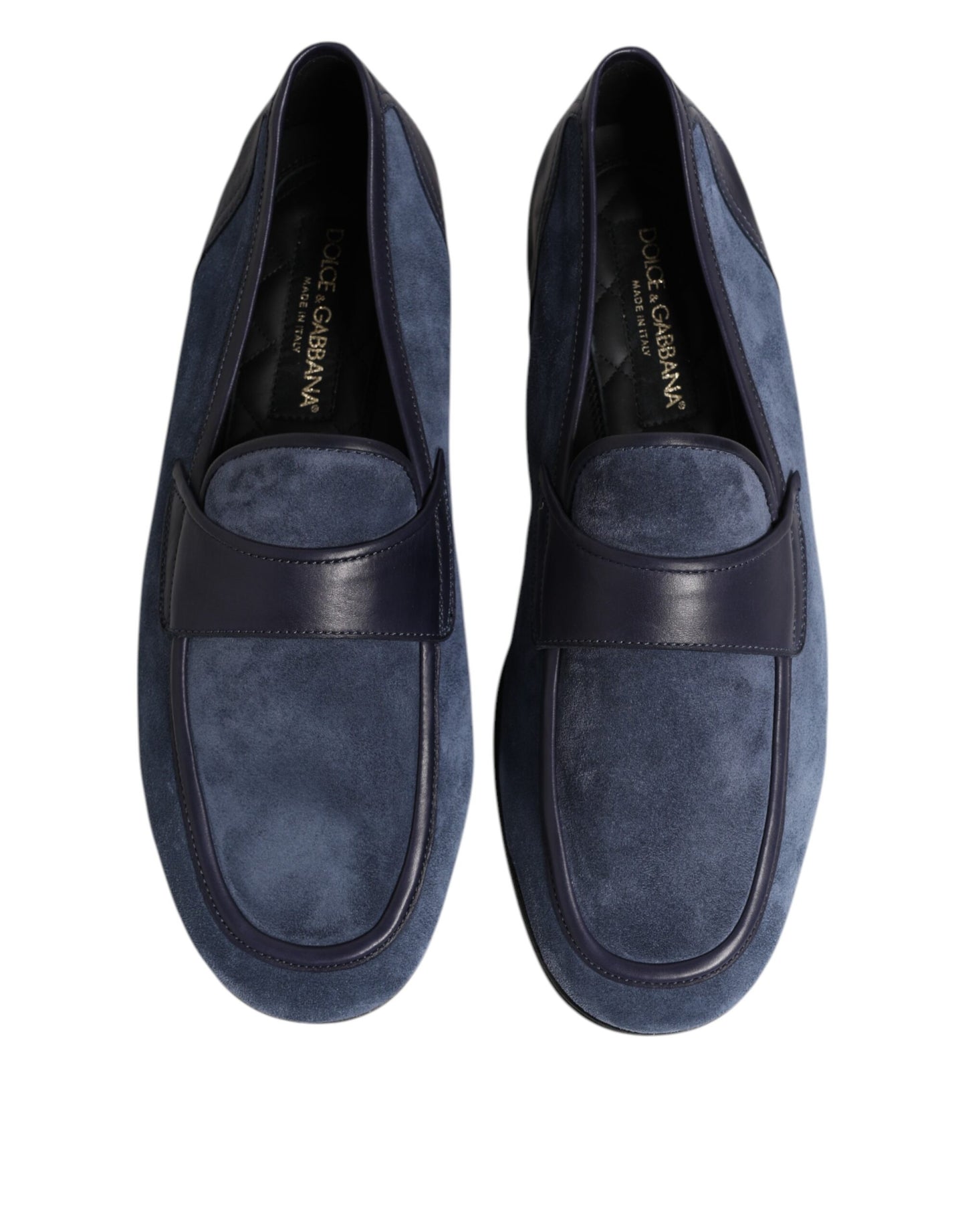 Dolce & Gabbana Blaue Wildleder-Loafer-Mokassin-Schuhe