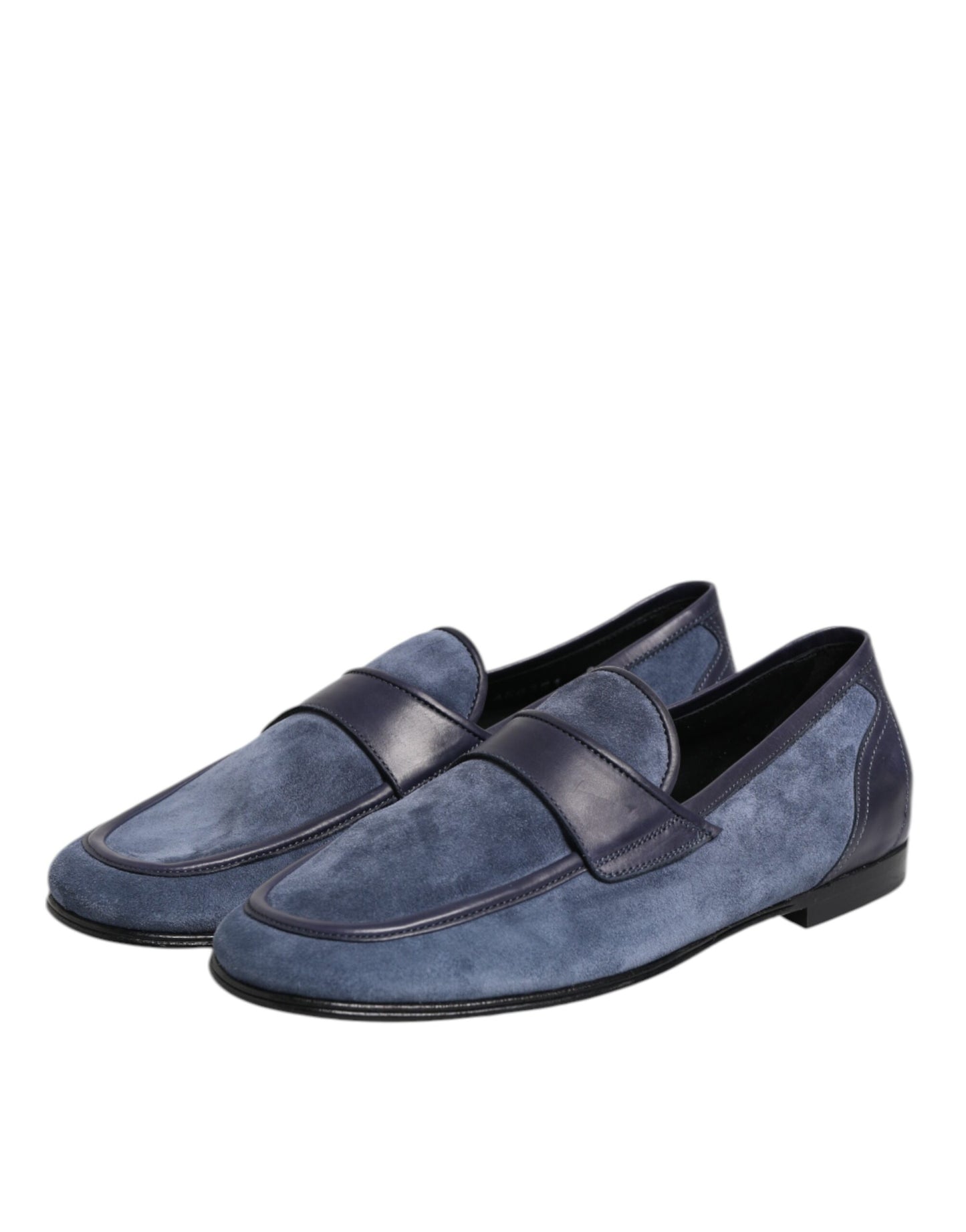 Dolce & Gabbana Blaue Wildleder-Loafer-Mokassin-Schuhe