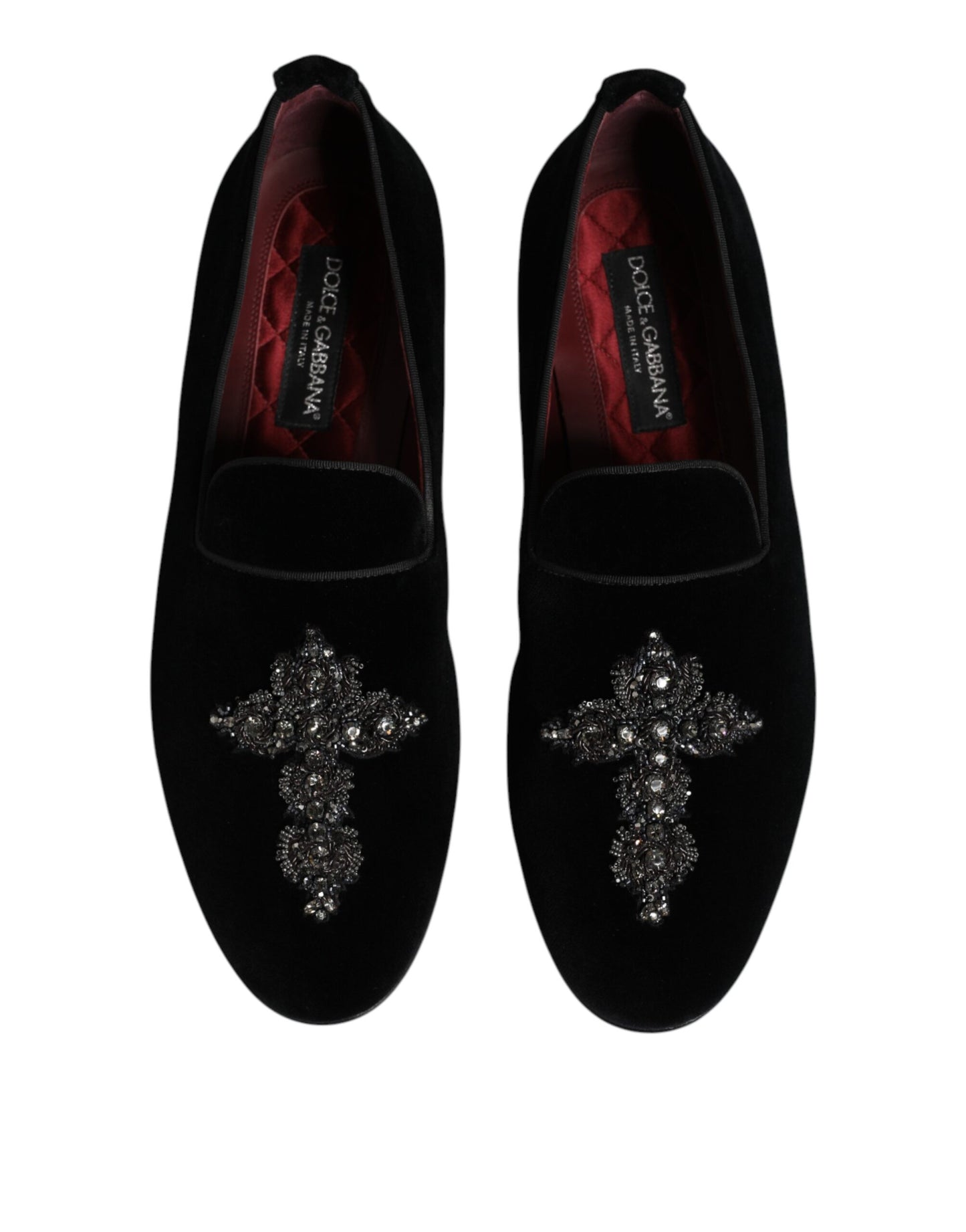Dolce & Gabbana – Slipper-Loafer aus schwarzem Wildleder mit Kreuzmuster