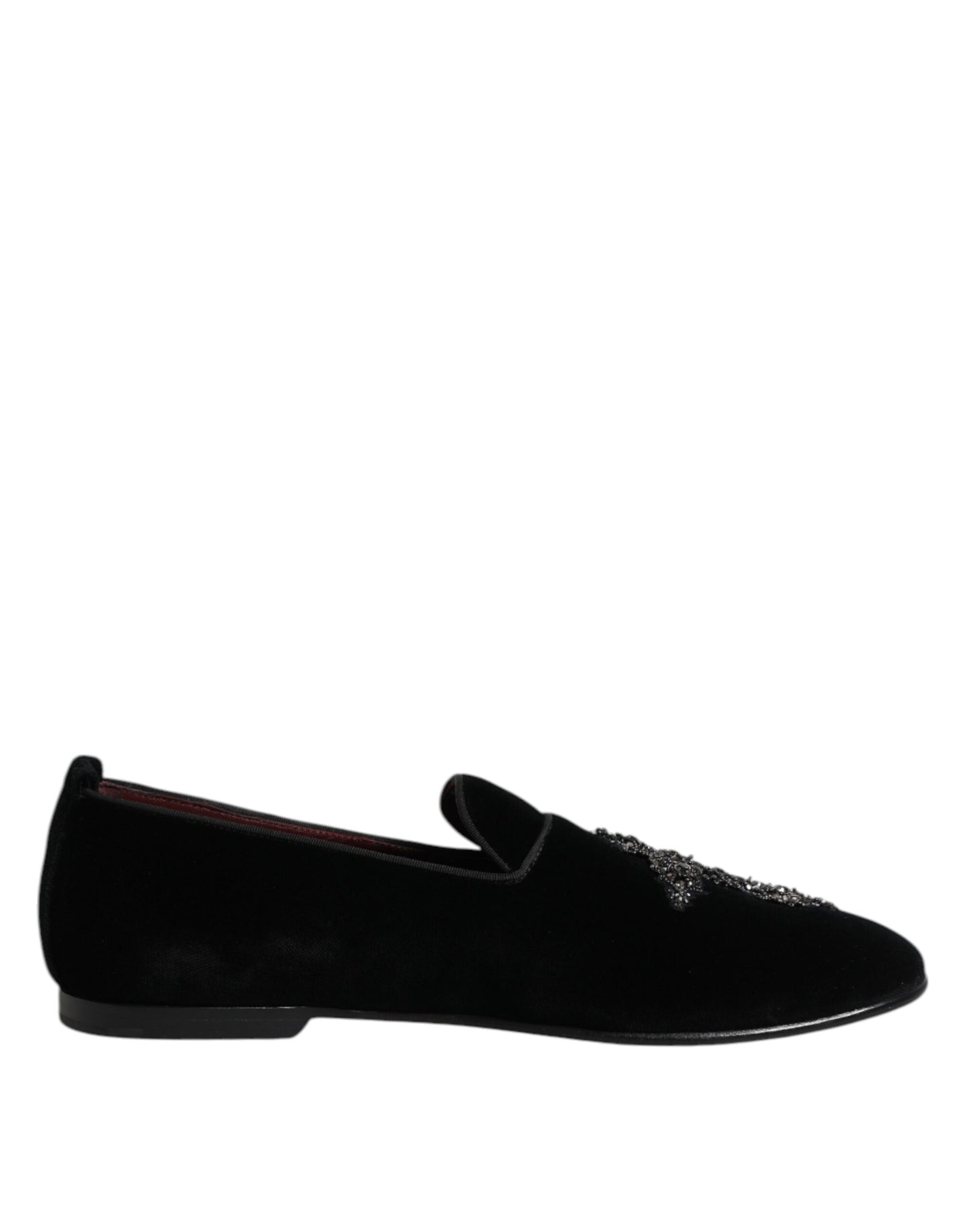 Dolce & Gabbana – Slipper-Loafer aus schwarzem Wildleder mit Kreuzmuster