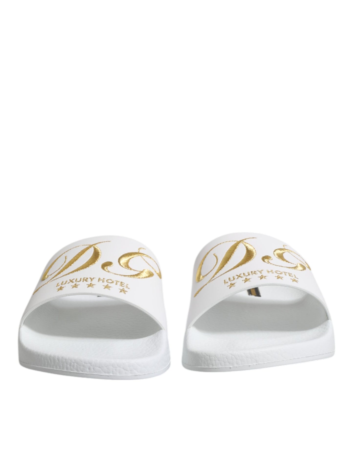 Dolce & Gabbana Weiße Leder-Sandalen, Strandschuhe