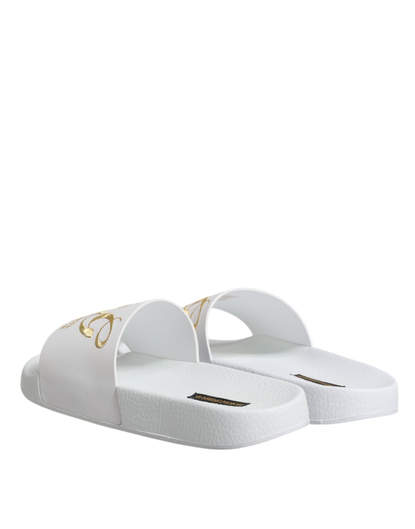 Dolce & Gabbana Weiße Leder-Sandalen, Strandschuhe