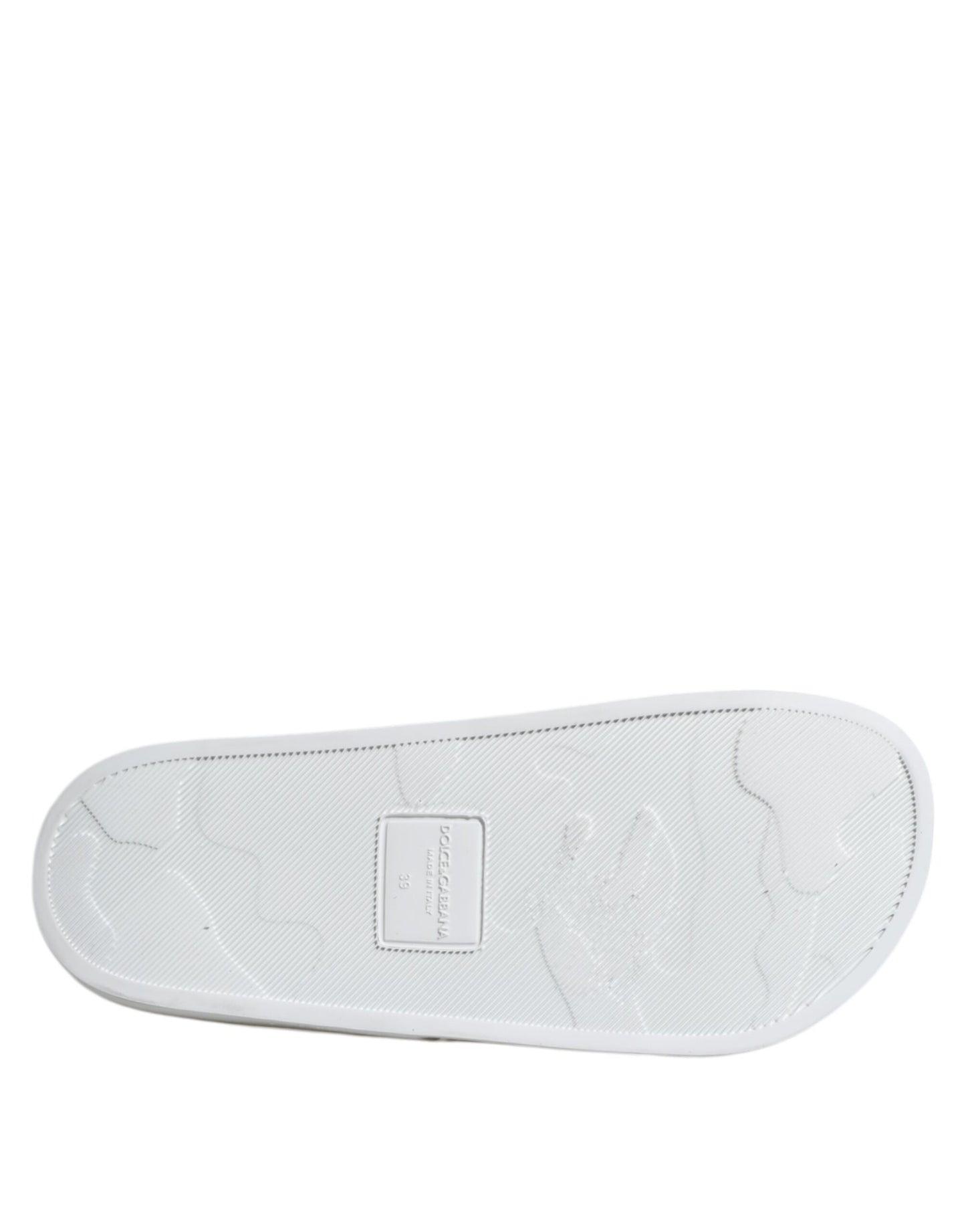 Dolce & Gabbana Weiße Leder-Sandalen, Strandschuhe