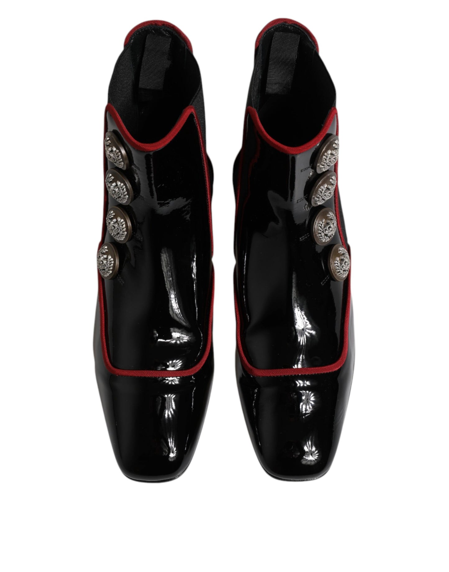 Dolce & Gabbana – Schwarze Jackie-Chelsea-Stiefel mit Knöpfen