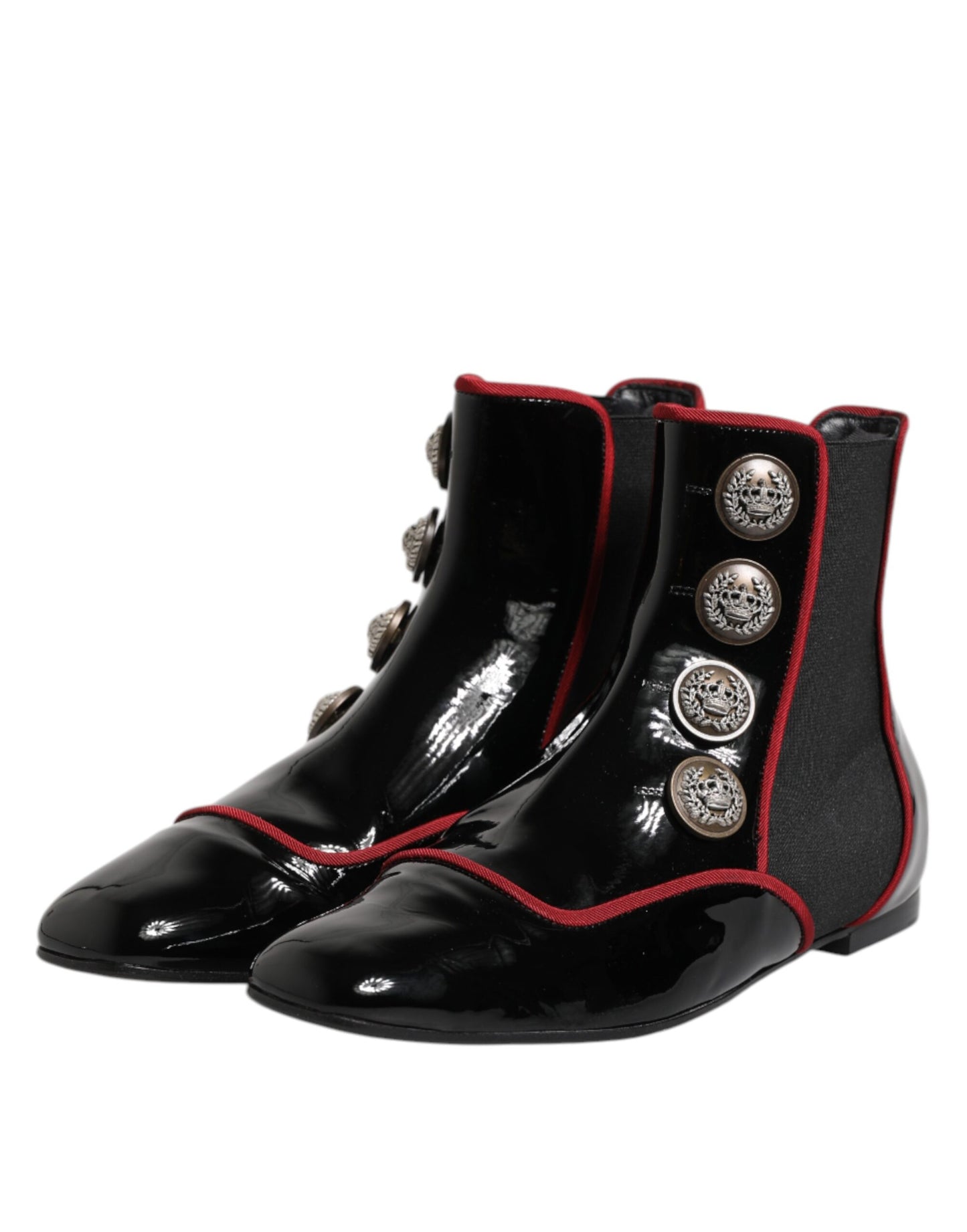 Dolce & Gabbana – Schwarze Jackie-Chelsea-Stiefel mit Knöpfen