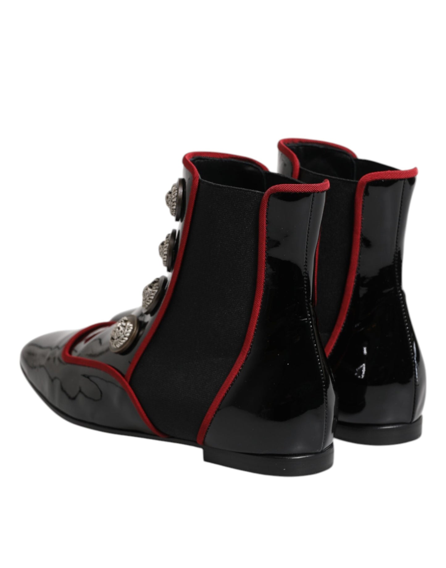 Dolce & Gabbana – Schwarze Jackie-Chelsea-Stiefel mit Knöpfen