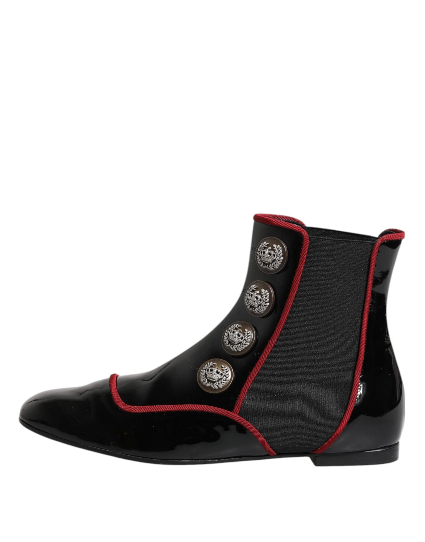 Dolce & Gabbana – Schwarze Jackie-Chelsea-Stiefel mit Knöpfen