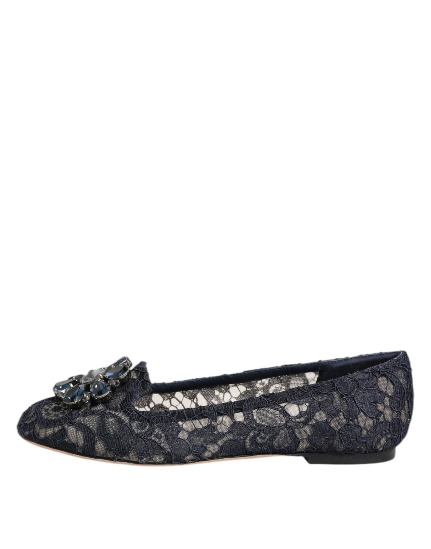 Dolce & Gabbana – Blaue Taormina-Ballerinas mit Spitzenkristallen
