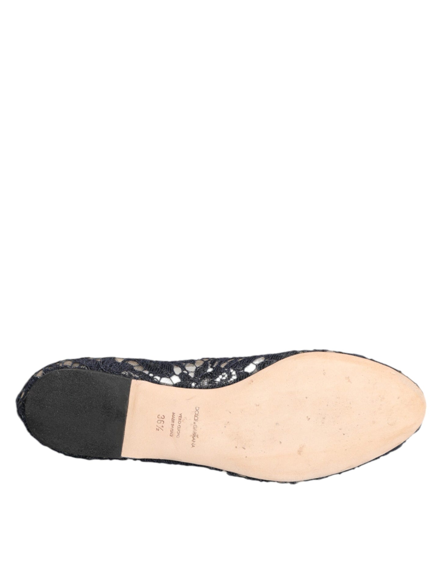 Dolce & Gabbana – Blaue Taormina-Ballerinas mit Spitzenkristallen