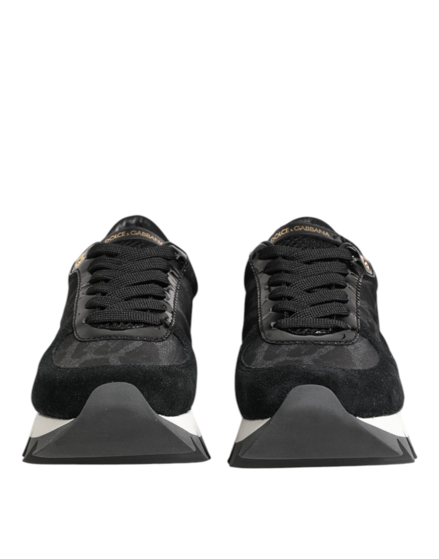 Dolce & Gabbana Schwarz Grau Leopard Low Top Sneakers Schuhe