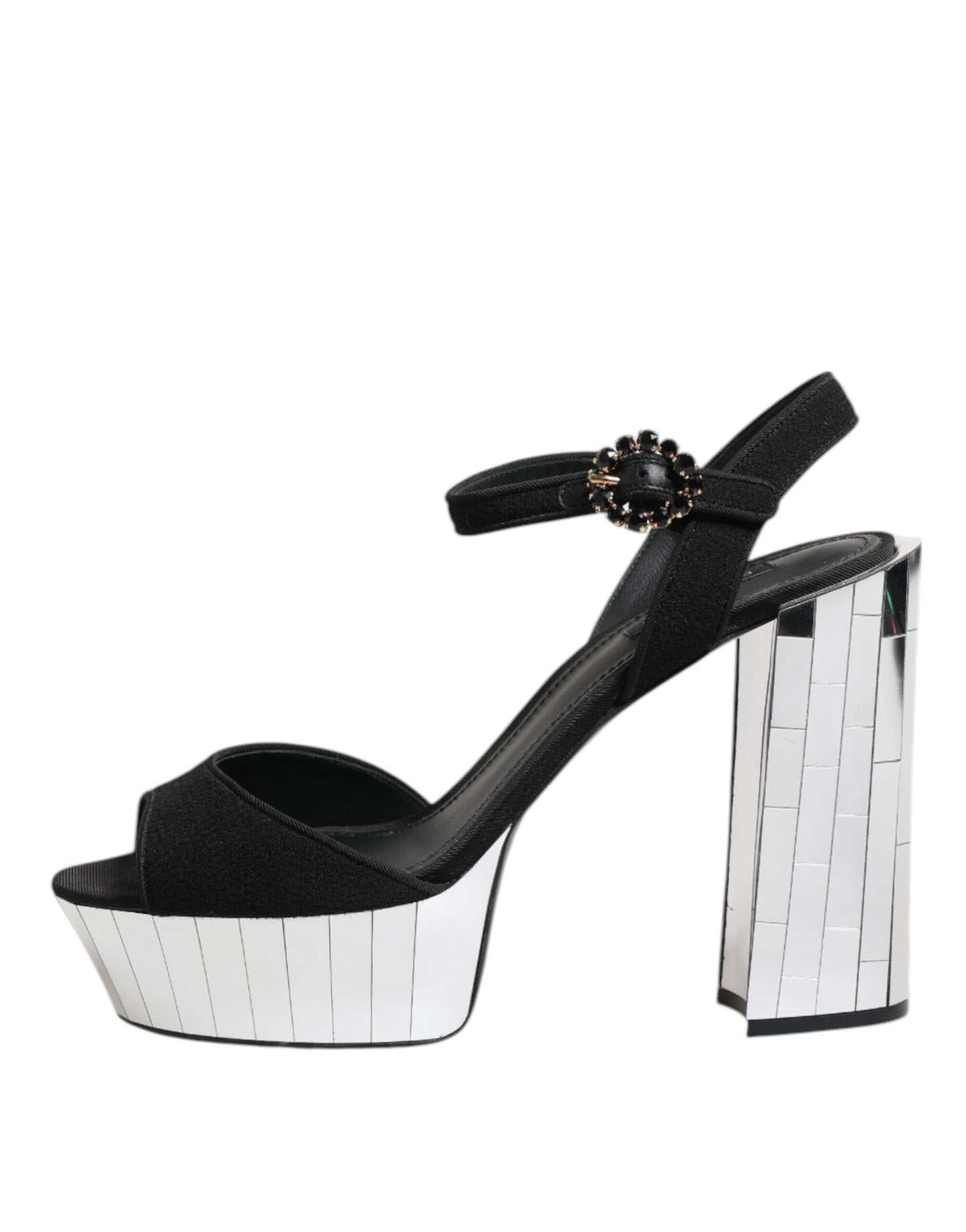 Dolce & Gabbana – Keira – Sandalen mit Knöchelriemen und schwarzem Kristall