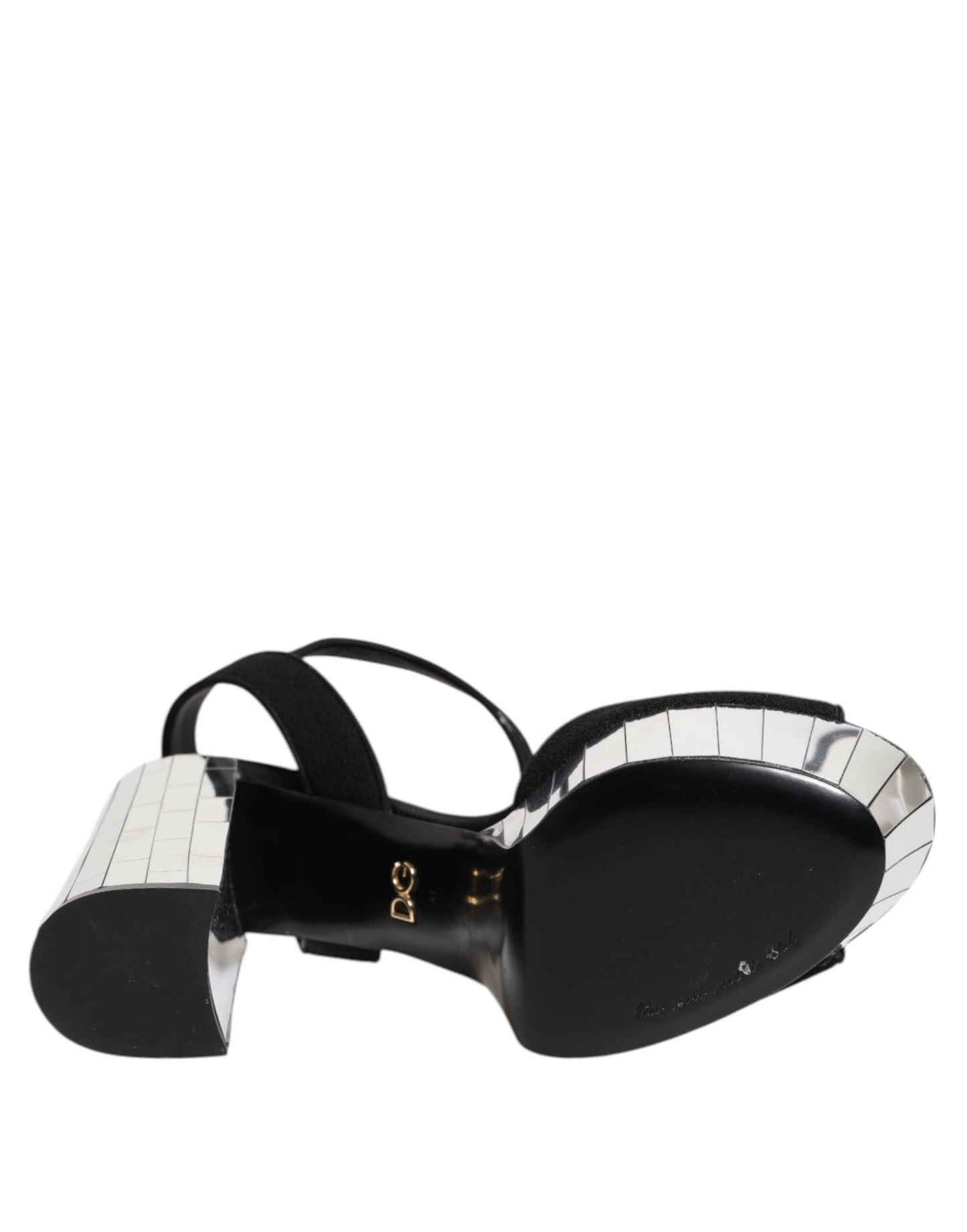 Dolce & Gabbana – Keira – Sandalen mit Knöchelriemen und schwarzem Kristall