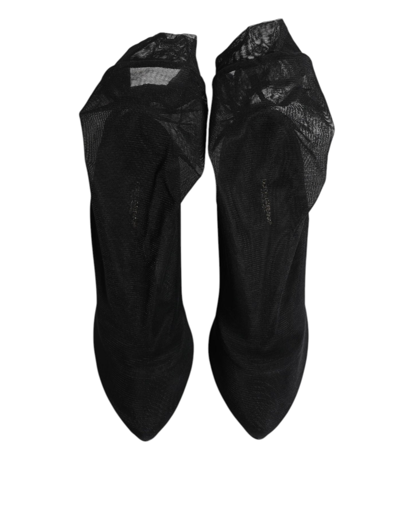 Dolce & Gabbana – Sockenstiefel aus Stretch-Mesh in Schwarz aus Seide
