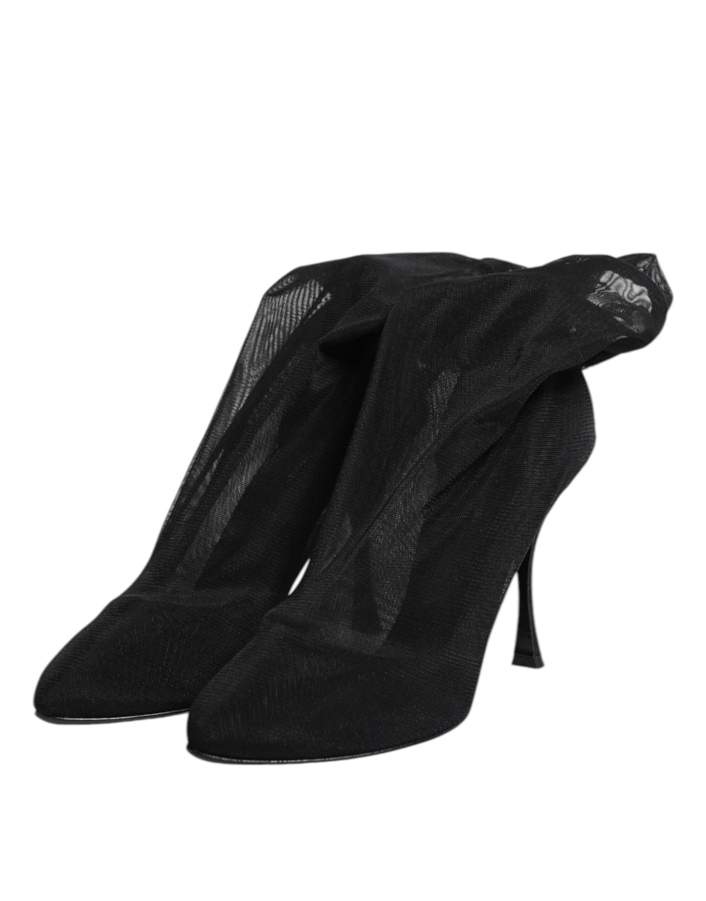 Dolce & Gabbana – Sockenstiefel aus Stretch-Mesh in Schwarz aus Seide