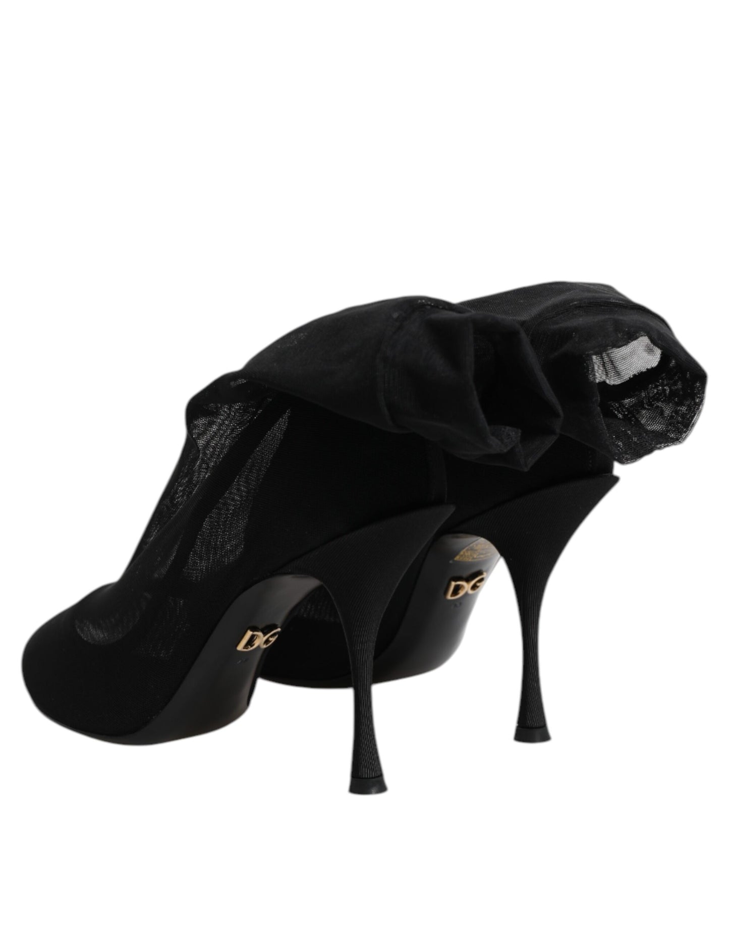 Dolce & Gabbana – Sockenstiefel aus Stretch-Mesh in Schwarz aus Seide