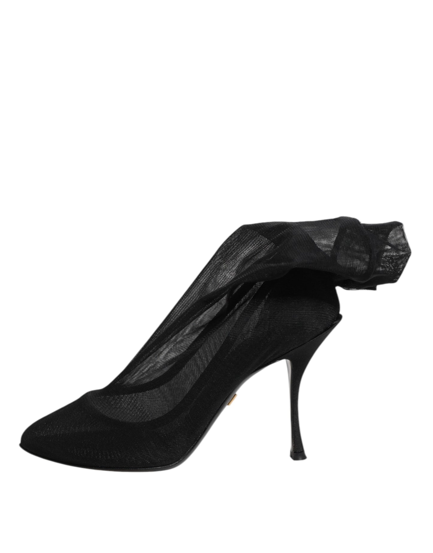 Dolce & Gabbana – Sockenstiefel aus Stretch-Mesh in Schwarz aus Seide