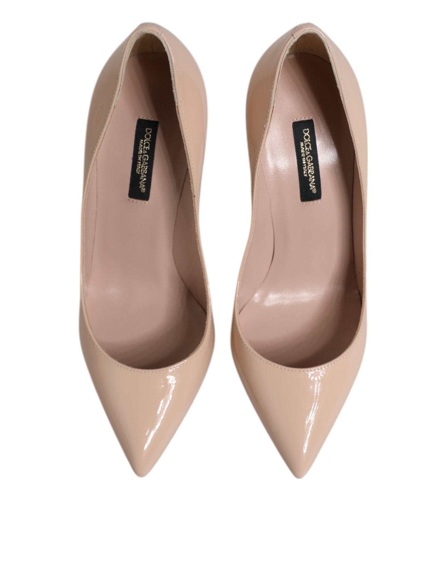 Dolce & Gabbana Beige Lackleder Stiletto-Absatz Pumps Schuhe