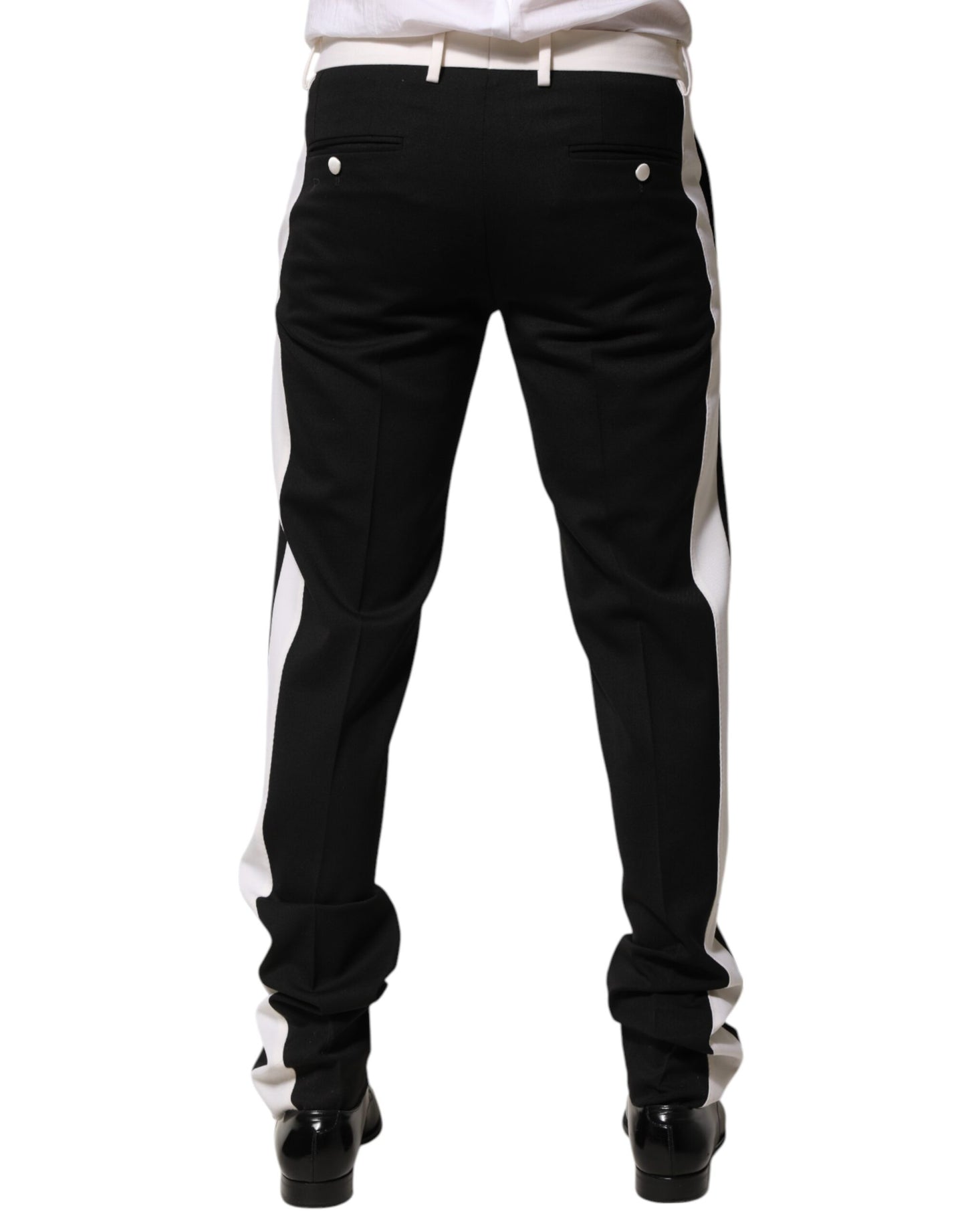 Dolce & Gabbana Schwarz-Weiß gestreifte Wollhose für Herren