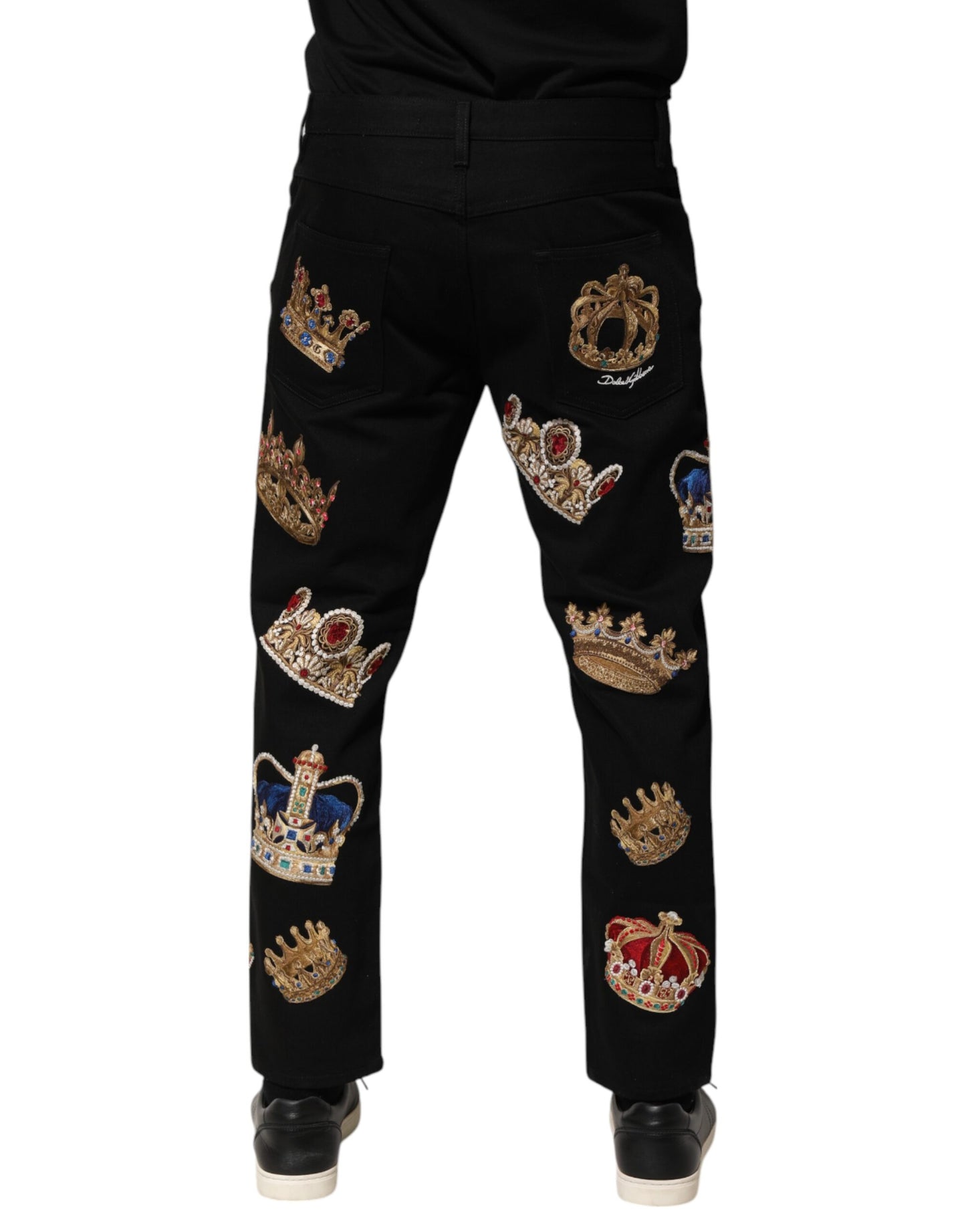 Dolce & Gabbana Schwarze Barock Royal Herren Anzughose