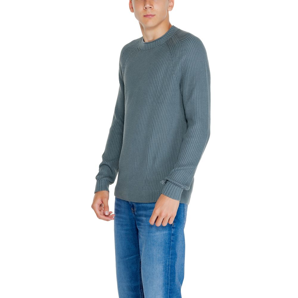 Calvin Klein Jeans, Grüner Pullover aus Bio-Baumwolle