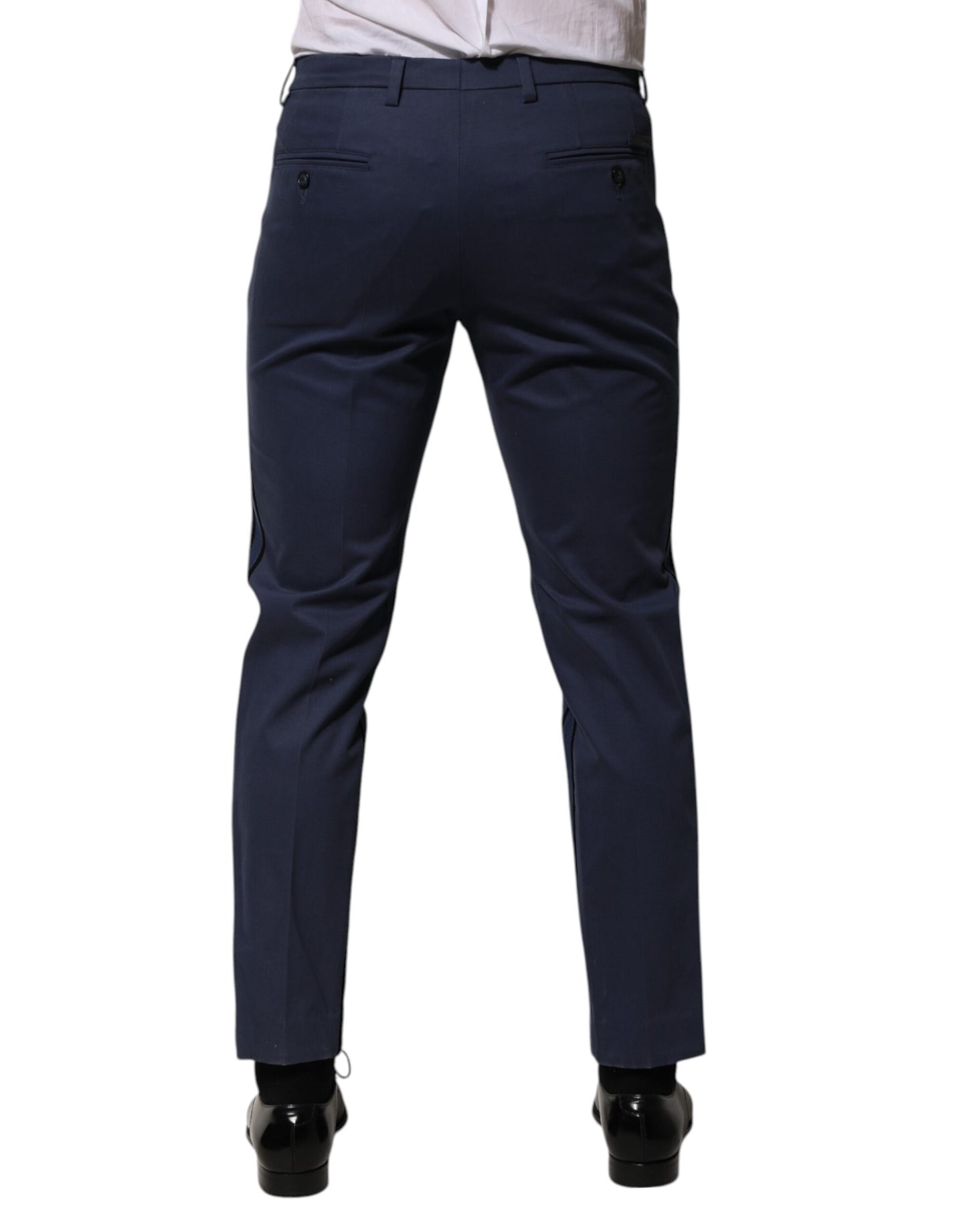 Dolce & Gabbana Blaue, schmal zulaufende Hose aus Baumwolle für Herren