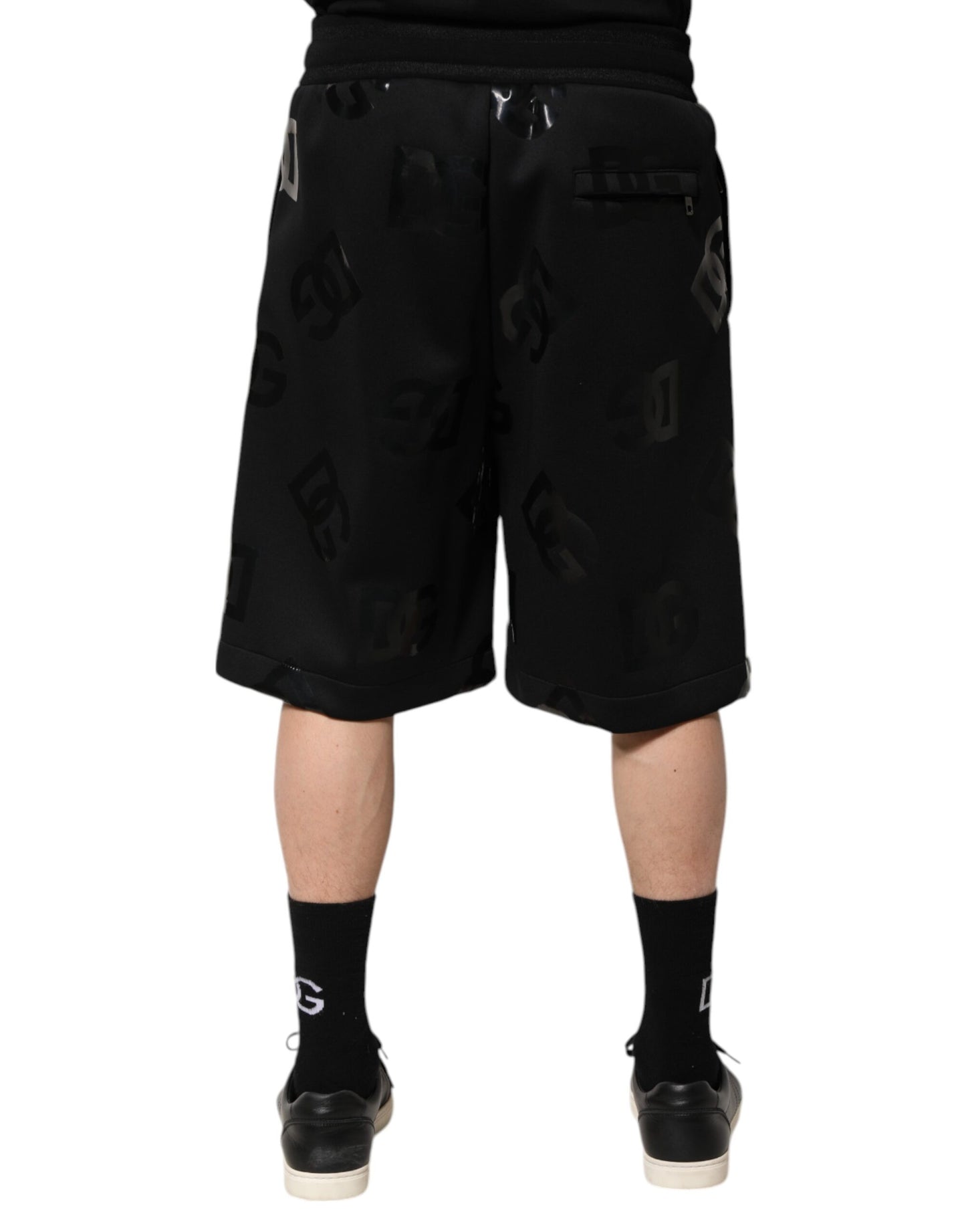 Dolce & Gabbana – Schwarze Bermuda-Sweatshorts aus Baumwolle mit Logo