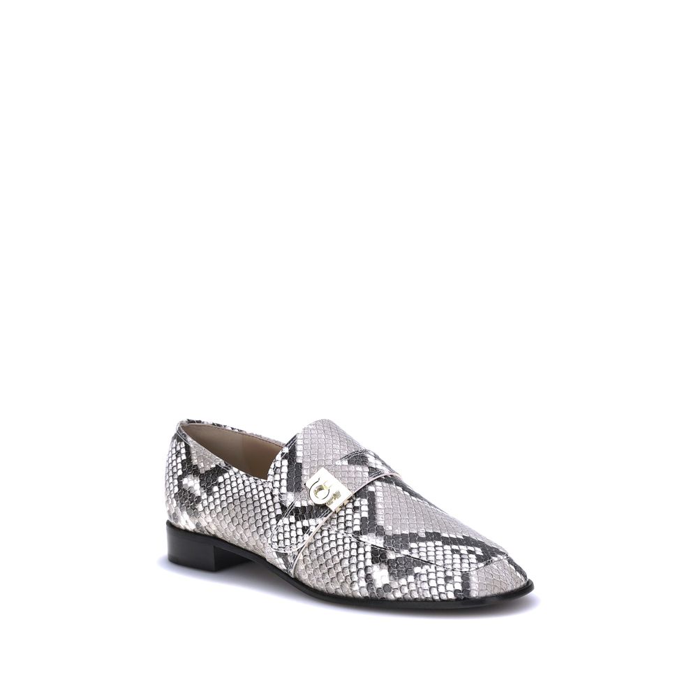 Ferragamo Loafer aus Leder mit Python-Print