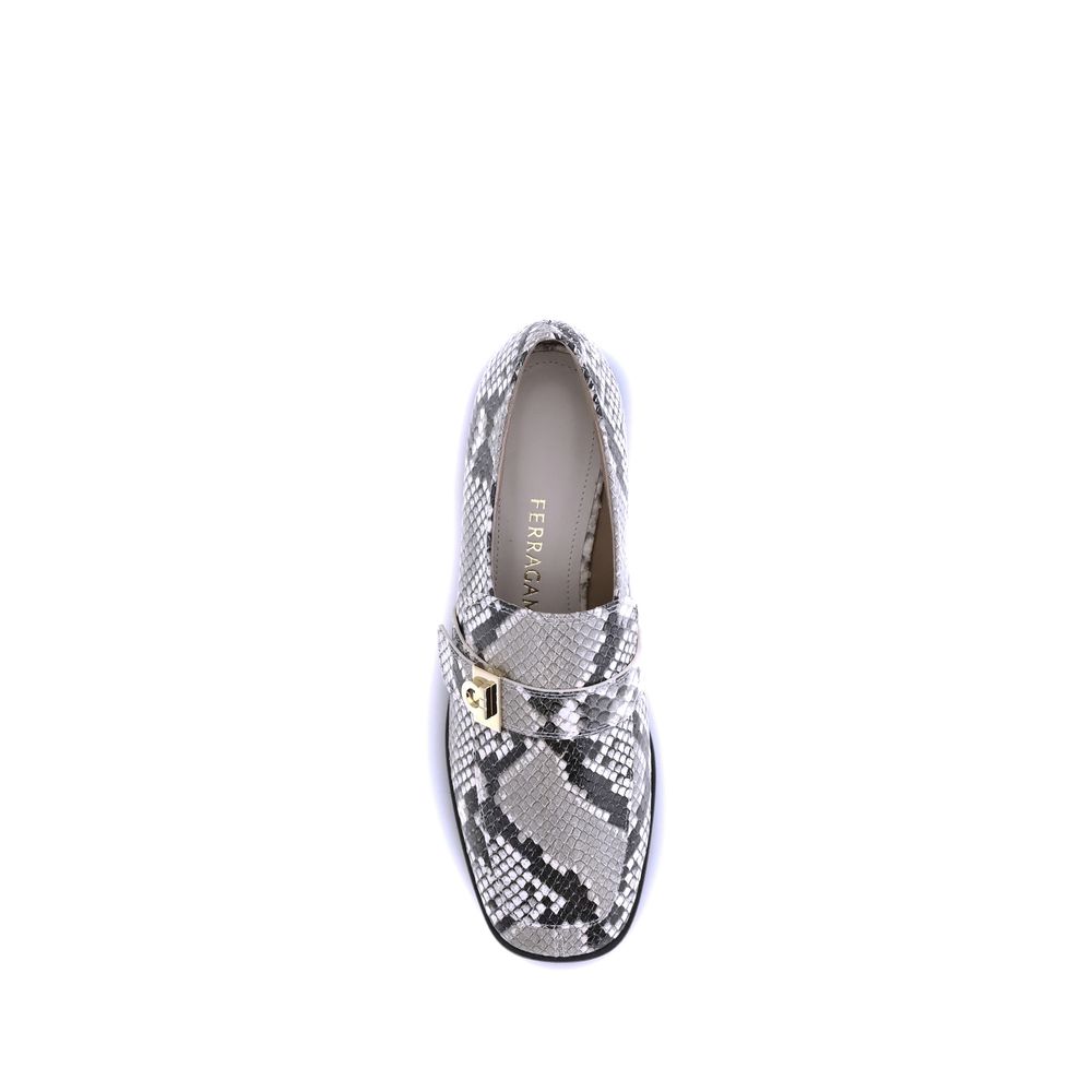 Ferragamo Loafer aus Leder mit Python-Print