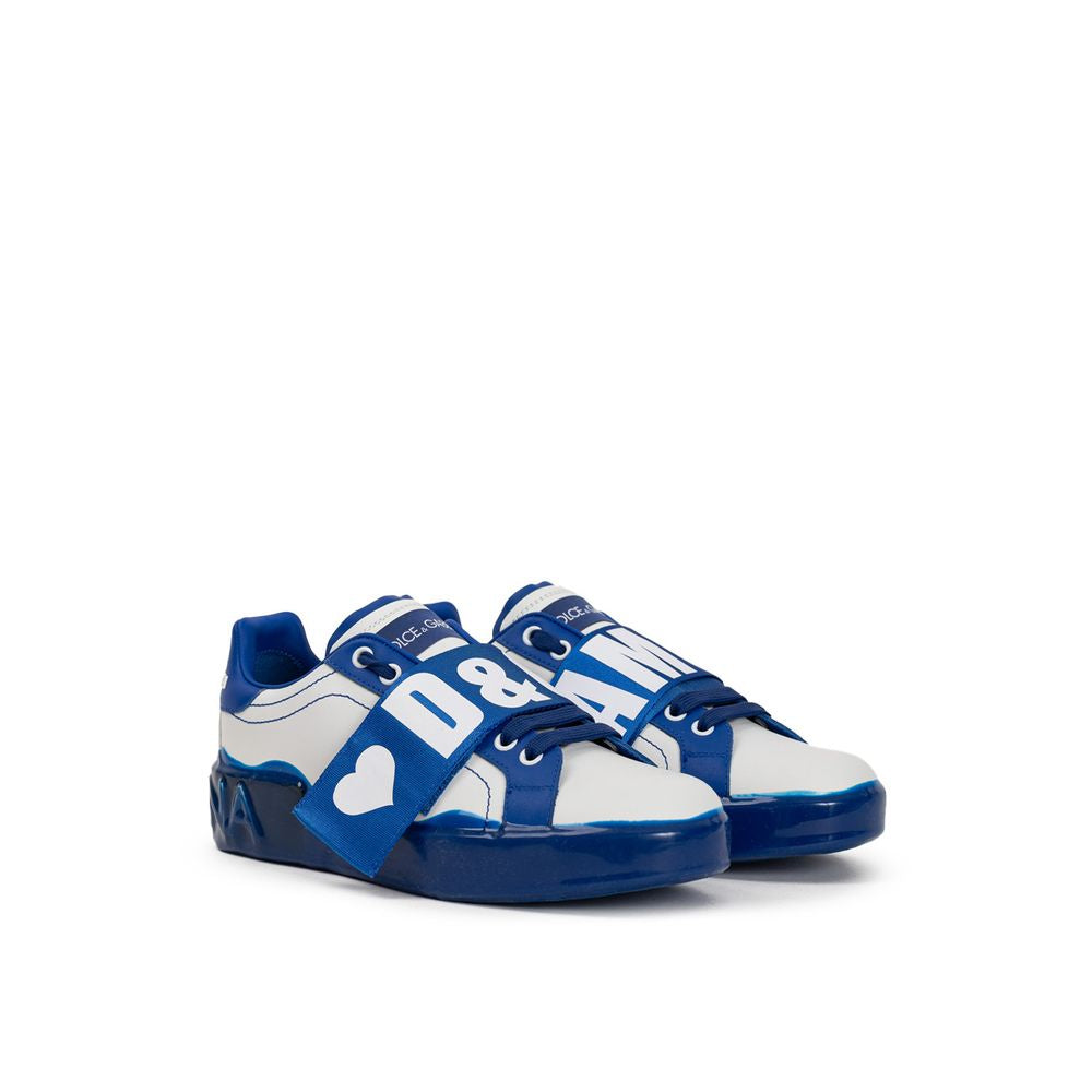 Dolce & Gabbana – Weißes Leder-Low-Top