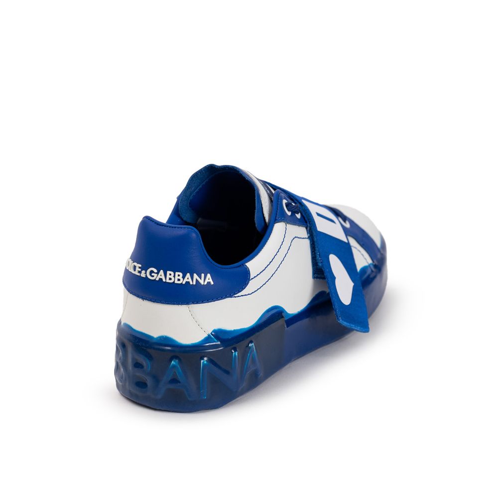 Dolce & Gabbana – Weißes Leder-Low-Top