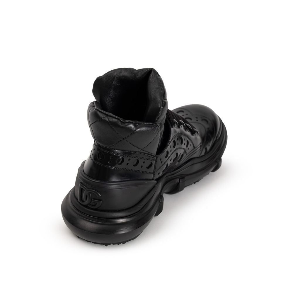 Dolce & Gabbana Oxfords und Derbys aus schwarzem Leder