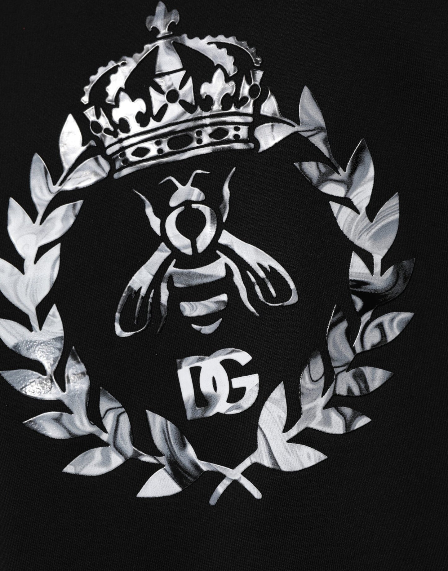 Dolce & Gabbana – Schwarzes Sweatshirt mit Rundhalsausschnitt und DG-Logo aus Baumwolle