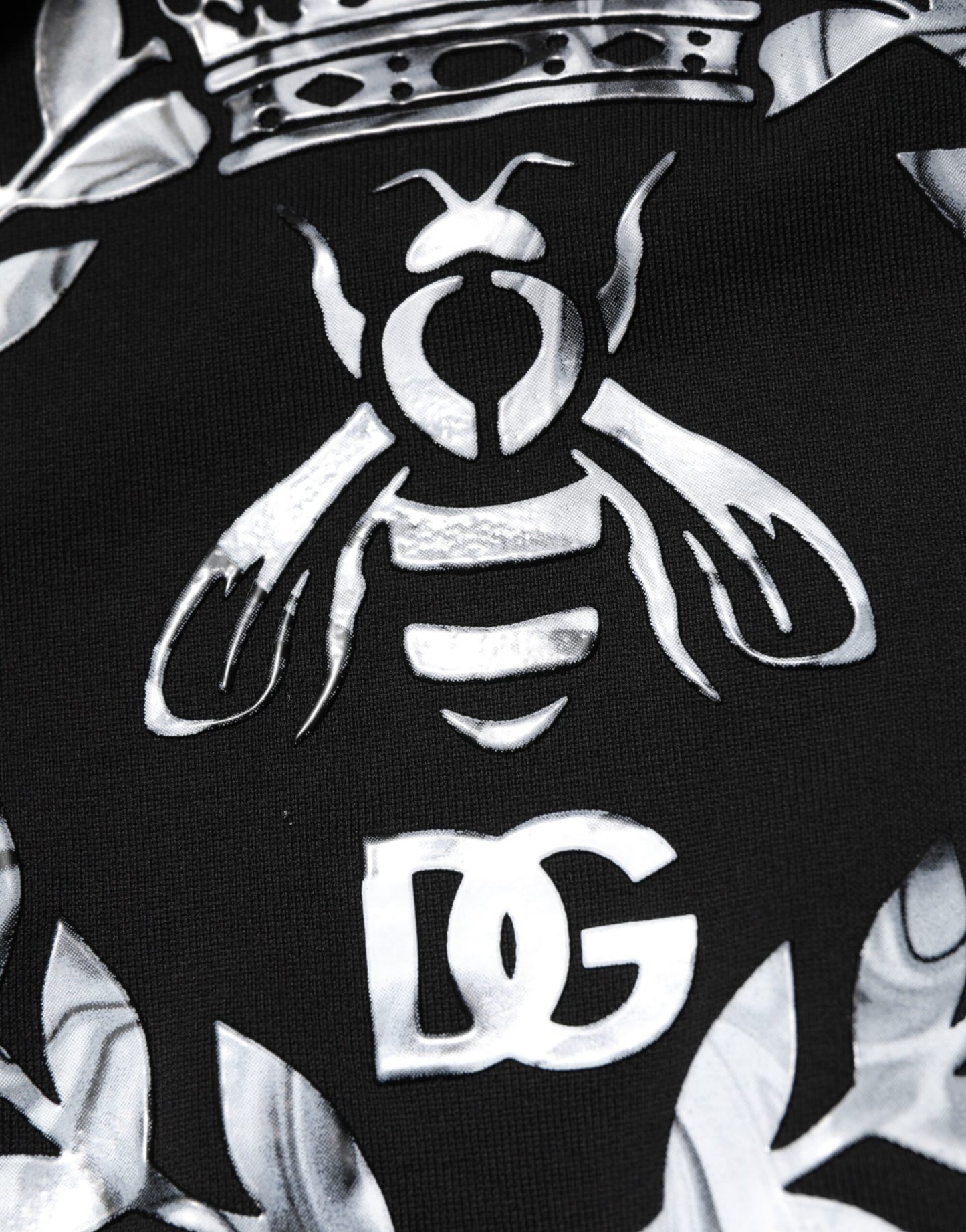 Dolce & Gabbana – Schwarzes Sweatshirt mit Rundhalsausschnitt und DG-Logo aus Baumwolle