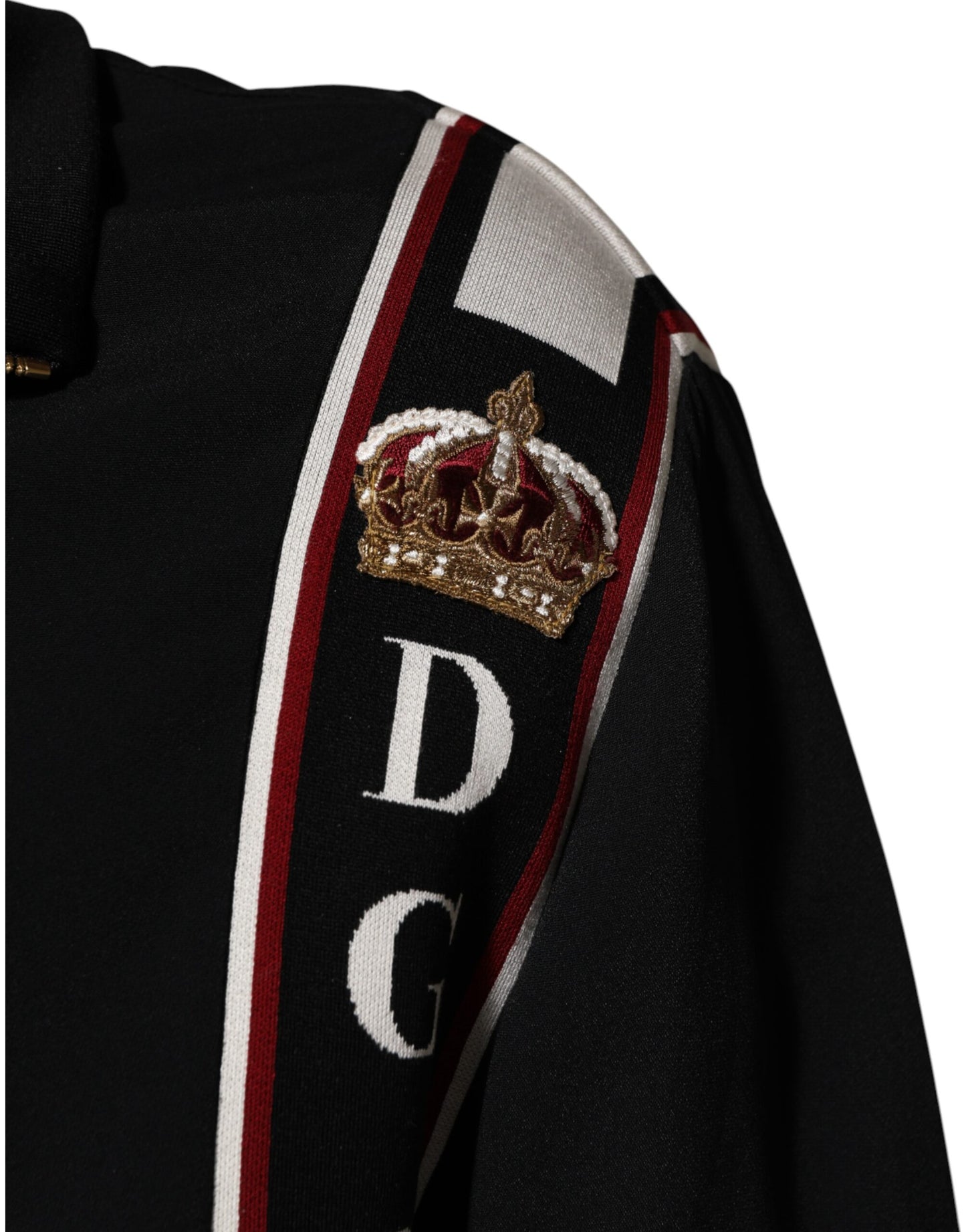 Dolce & Gabbana – Schwarzes DG King-Sweatshirt mit durchgehendem Reißverschluss