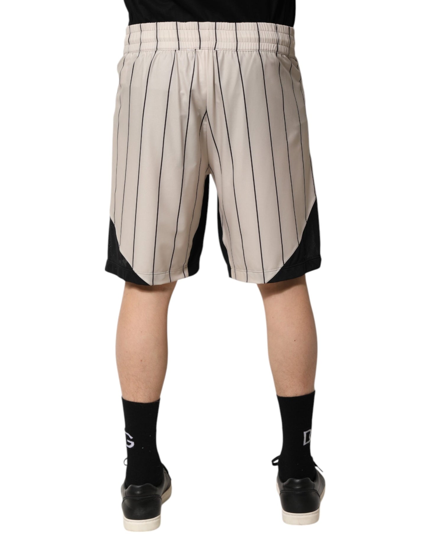 Dolce & Gabbana – Sweatshorts aus Polyester mit DG-Logo in Off-White