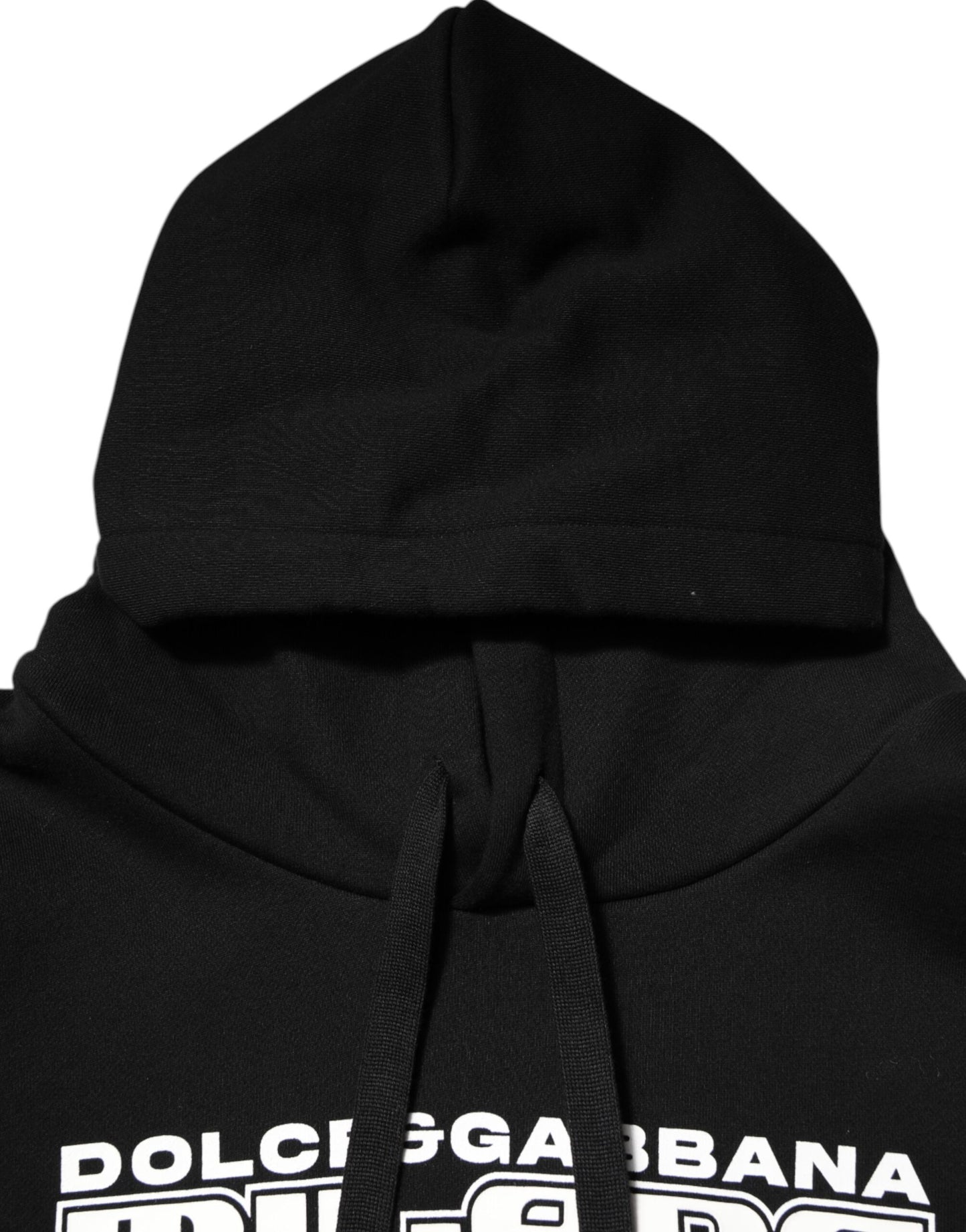 Dolce & Gabbana – Kapuzenpullover aus schwarzer Baumwolle mit DG Milano-Logoprint