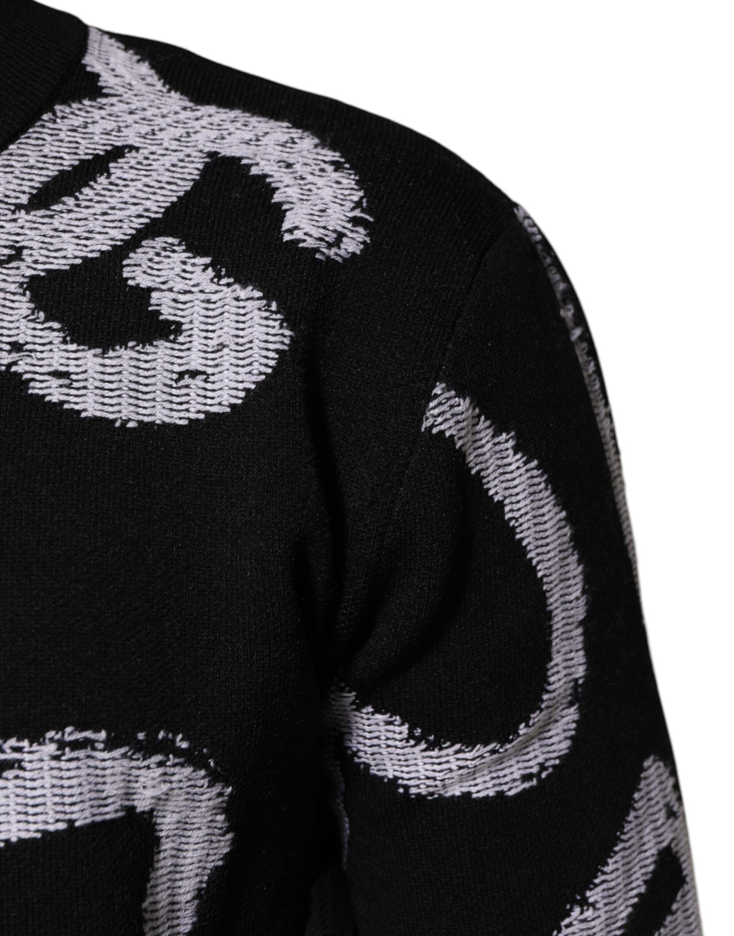 Dolce & Gabbana – Schwarzer Pullover aus Nylon und Wolle mit Herz-Print