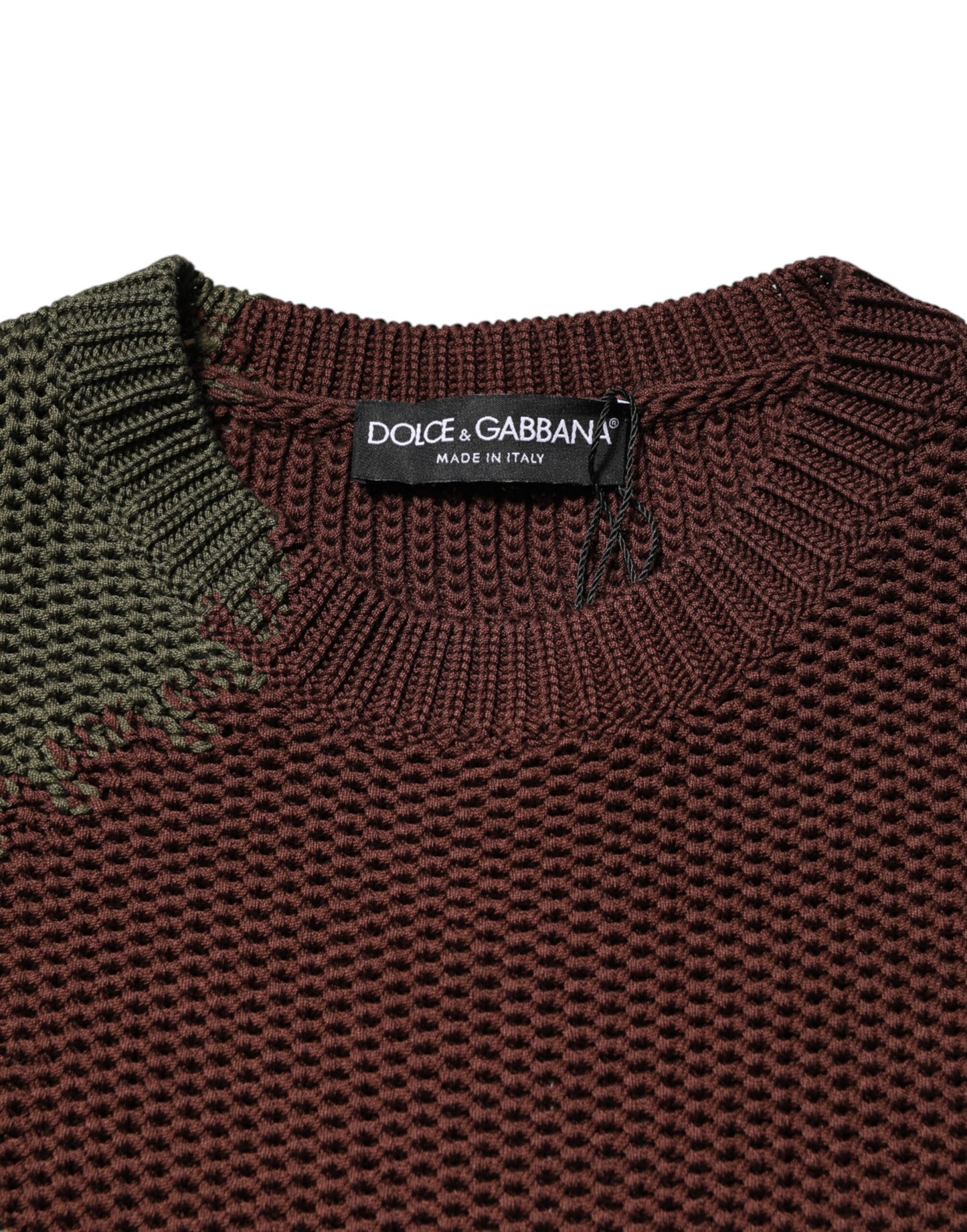 Dolce & Gabbana Mehrfarbiger abstrakter Herrenpullover aus Baumwolle